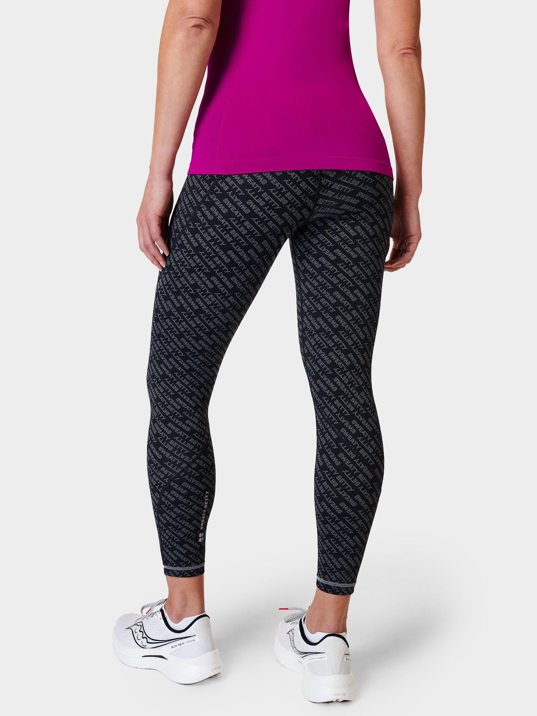 Product image 3 of 5, which shows Sweaty Betty Power Pro 7/8 Gym Leggings, Grey Glitch Typography, XXS