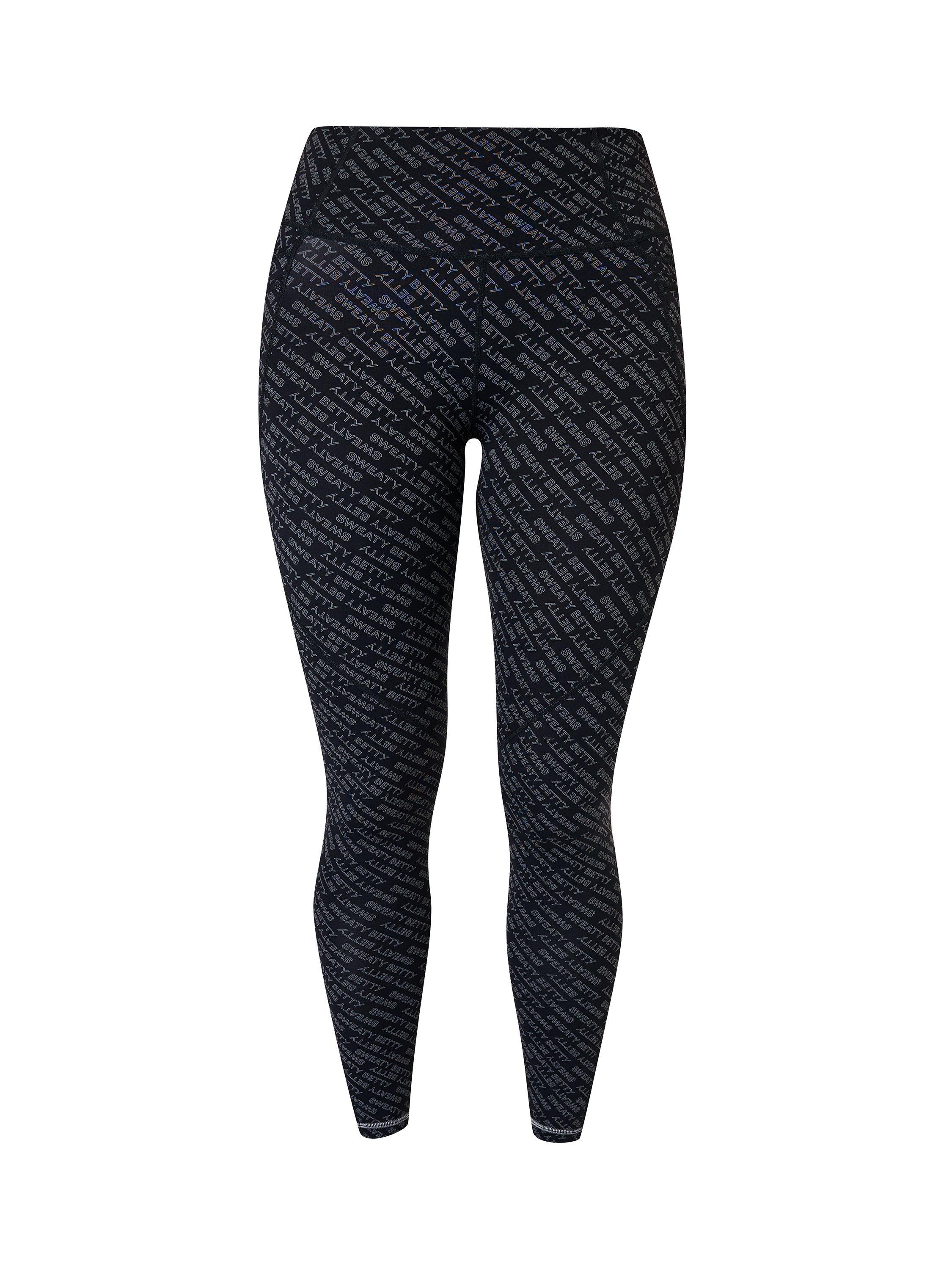 Product image 4 of 5, which shows Sweaty Betty Power Pro 7/8 Gym Leggings, Grey Glitch Typography, XXS