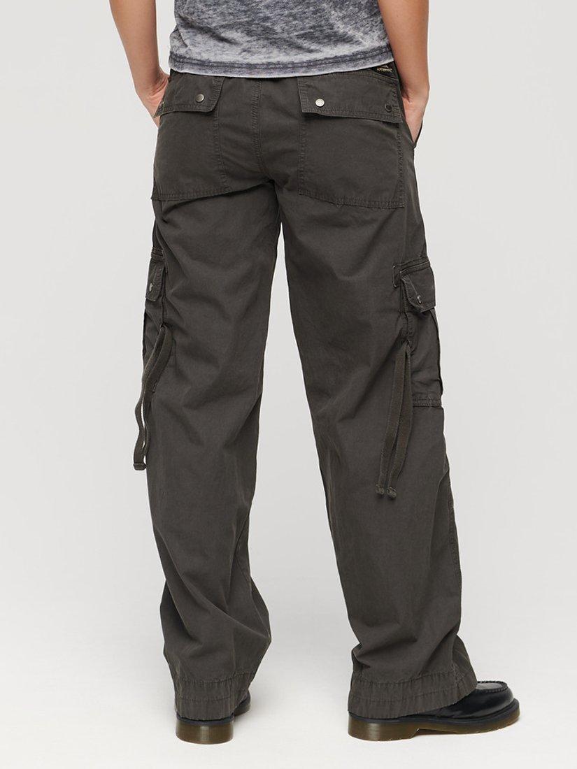 Product image 3 of 6, which shows Superdry Low Rise Utility Trousers, Washed Black, 28