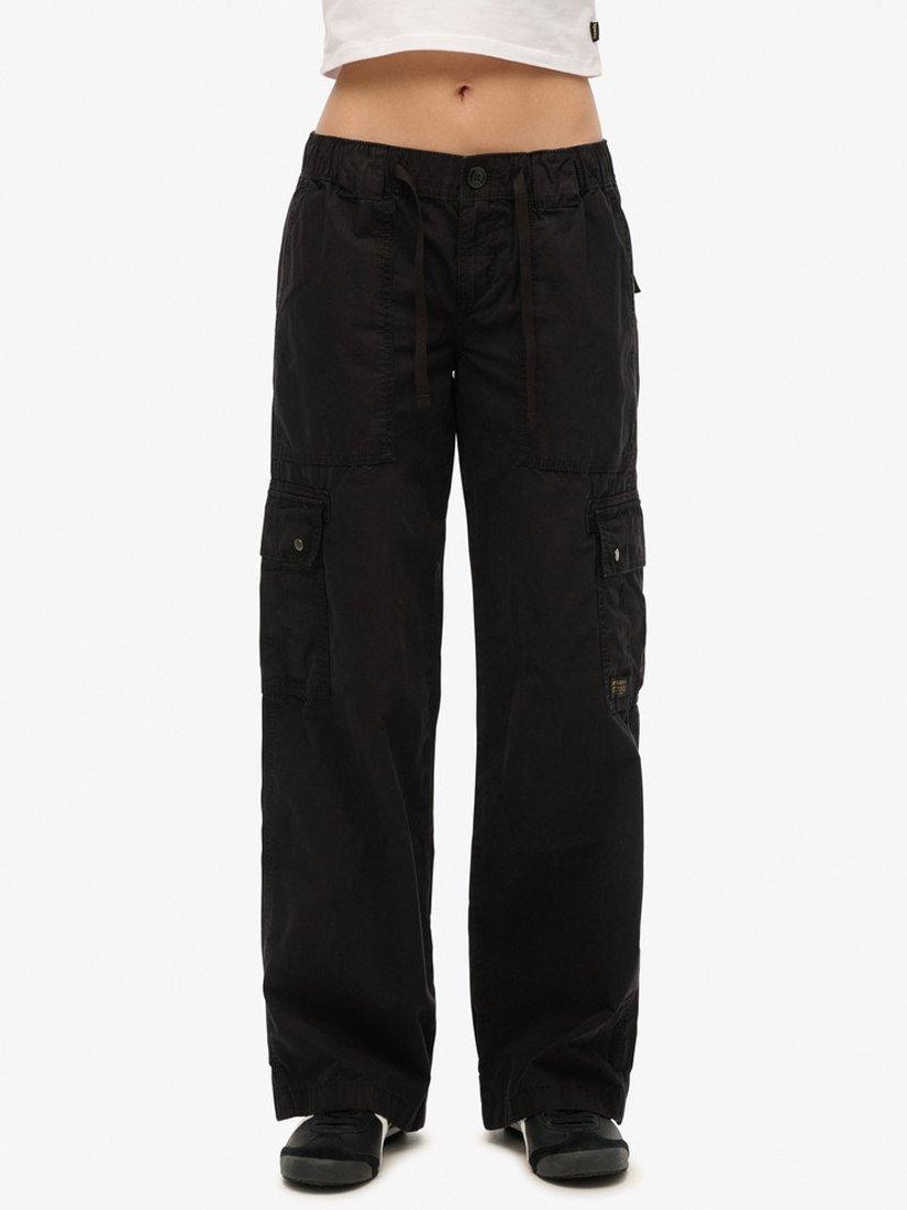 Product image 6 of 6, which shows Superdry Low Rise Utility Trousers, Washed Black, 28