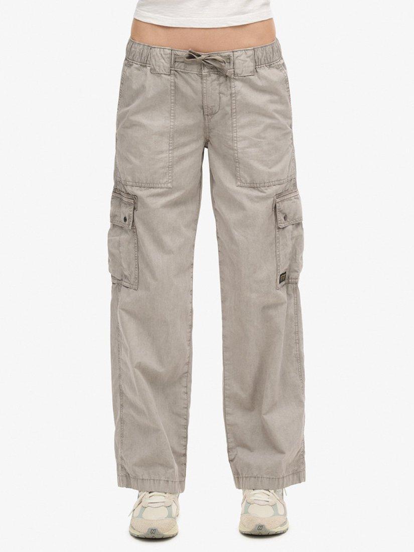 Superdry Low Rise Utility Trousers, Opal Grey, 26