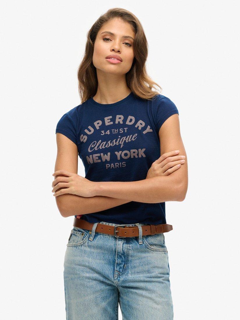 Superdry Workwear Cotton Cap Sleeve T-Shirt, Deep Blue