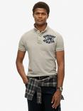 Superdry Vintage Athletic Polo Shirt, Light Grey Marl