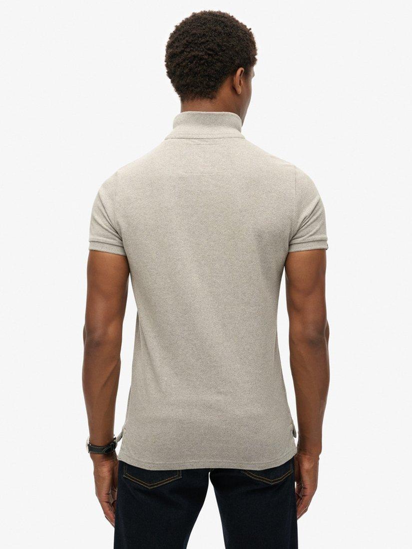 Superdry Vintage Athletic Polo Shirt, Light Grey Marl, S