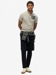Superdry Vintage Athletic Polo Shirt, Light Grey Marl