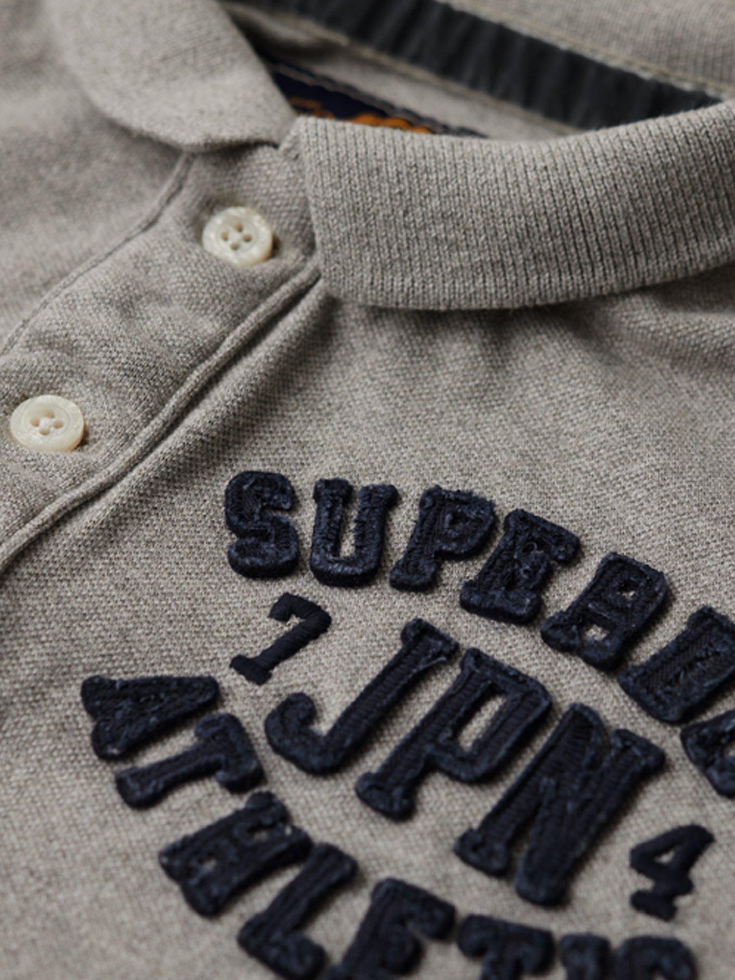 Product image 5 of 6, which shows Superdry Vintage Athletic Polo Shirt, Light Grey Marl, S