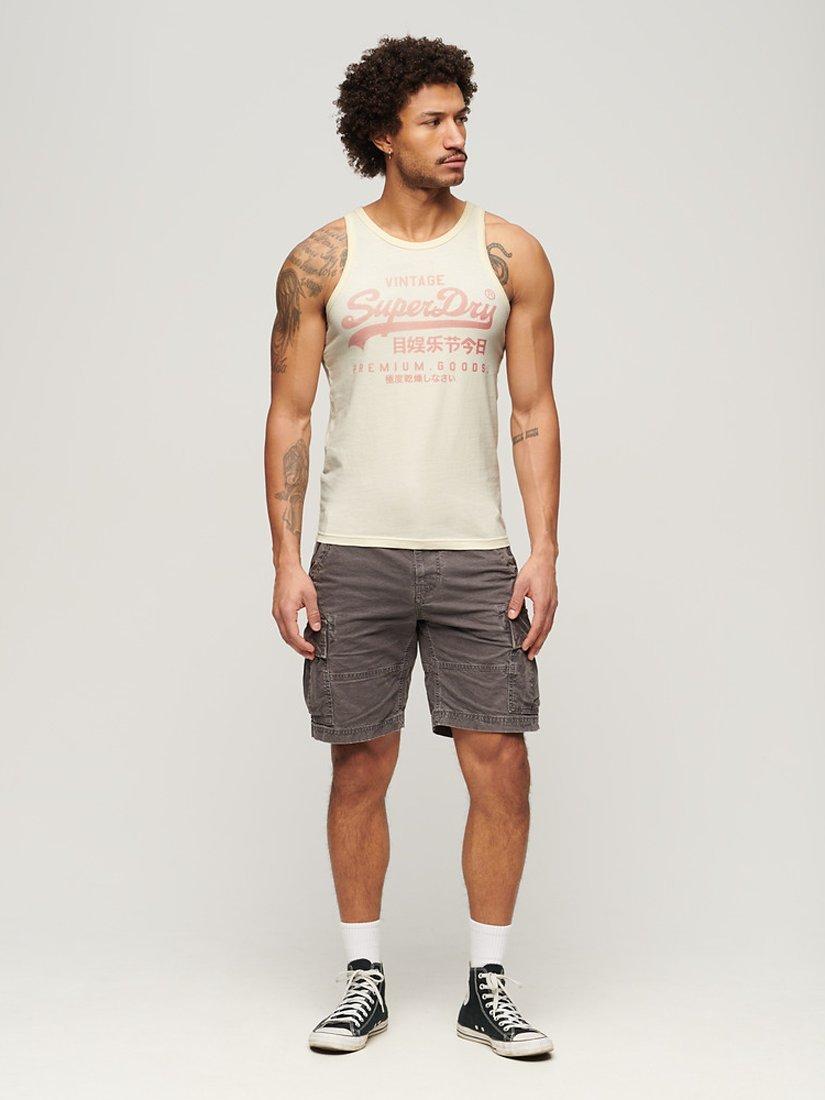 Superdry Classic Vintage Logo Heritage Vest, Cream, S
