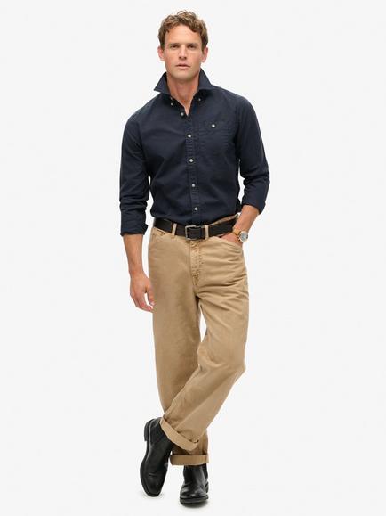 Superdry The Merchant Store Cotton Long Sleeve Shirt - view 2, Eclipse Navy