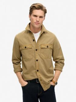 Superdry Military Long Sleeve Shirt, Sand Brown