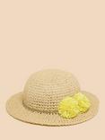 White Stuff Kids' Sun Hat, Natural/Yellow