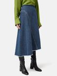 Jigsaw Frayed Hem Denim Skirt, Indigo