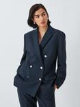 Theory Boxy Double Breasted Jacket, Nocturne Navy