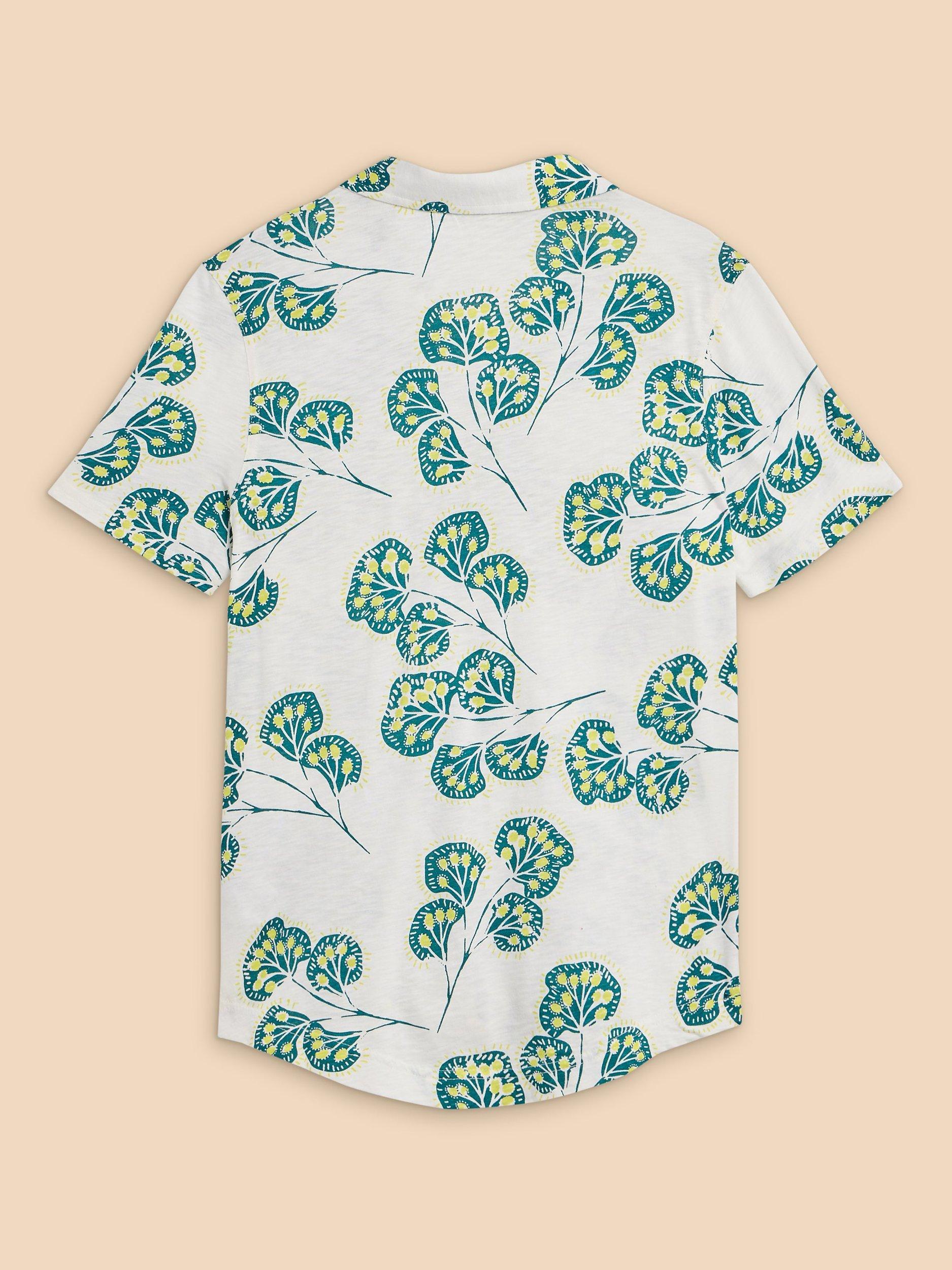 Product image 7 of 7, which shows White Stuff Petite Penny Leaf Print Cotton Shirt, Ivory/Multi, 20