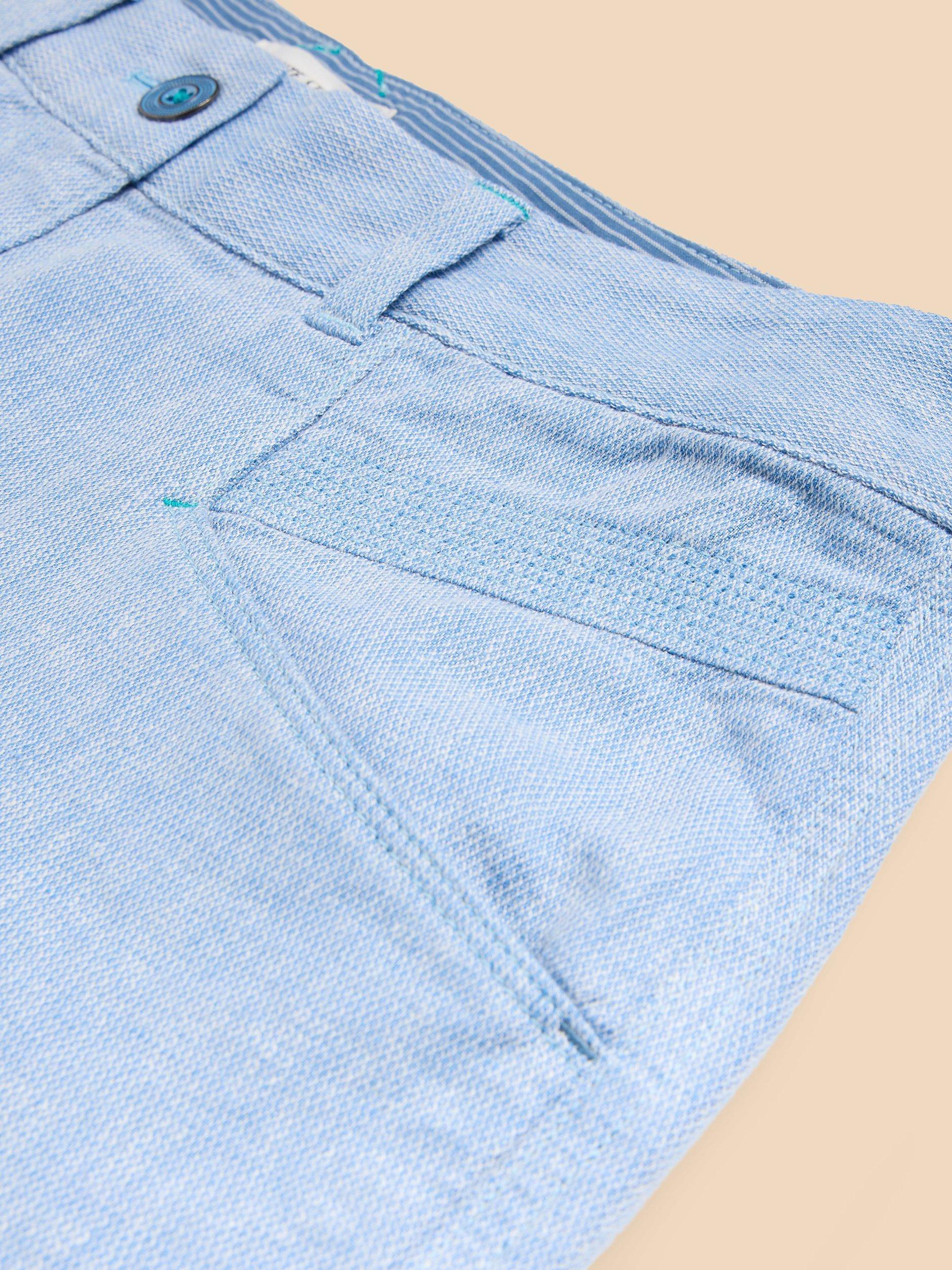 Product image 6 of 7, which shows White Stuff Petite Harper Linen Blend Wide Leg Trousers, Blue, 20