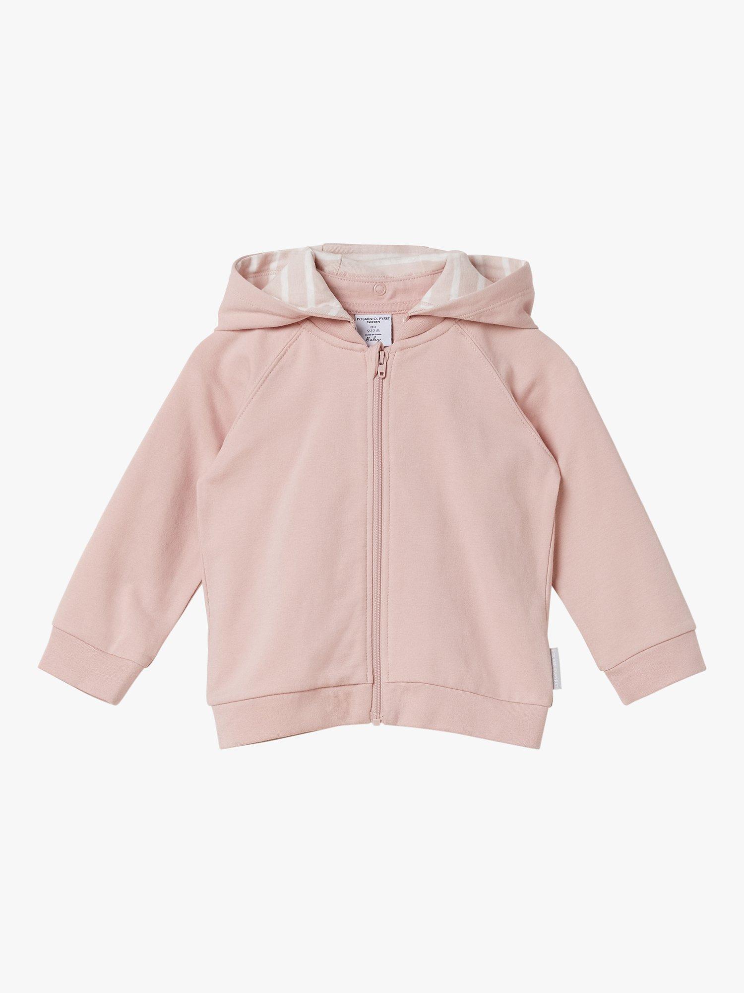 Polarn O. Pyret Baby Organic Cotton Zip Through Hoodie, Purple