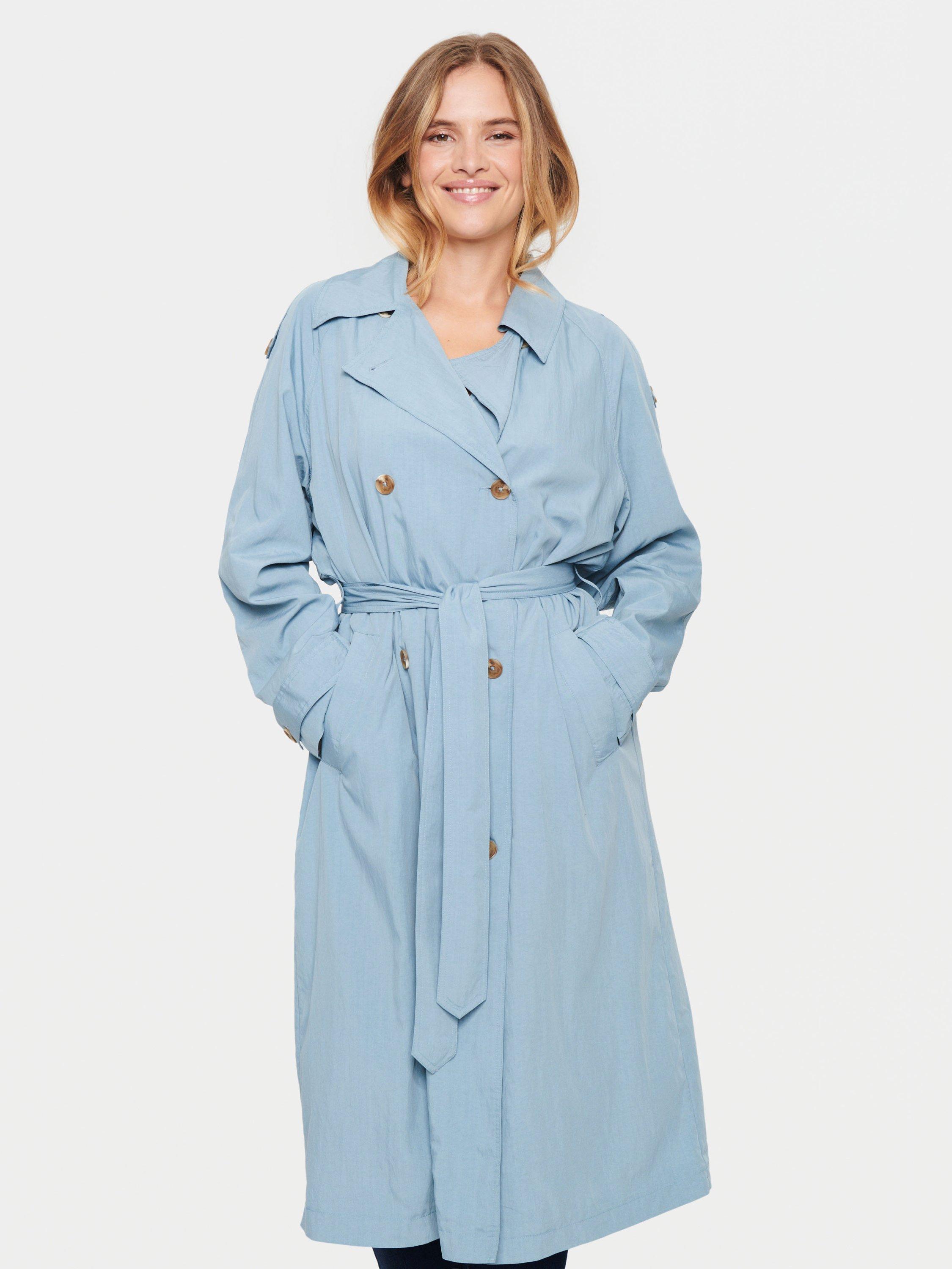 Product image 3 of 7, which shows Saint Tropez Colette Belted Trenchcoat, Windward Blue, XS