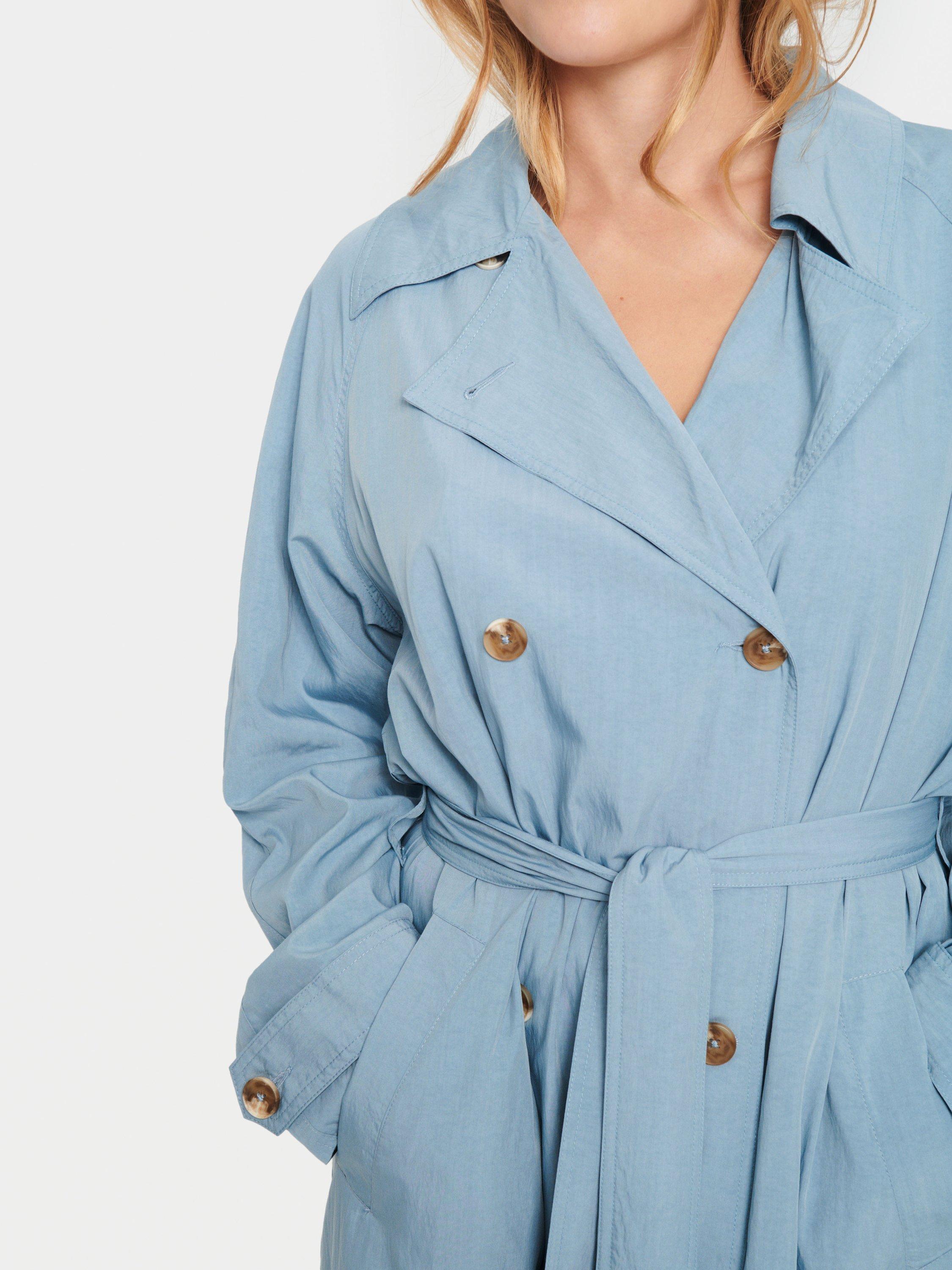 Product image 4 of 7, which shows Saint Tropez Colette Belted Trenchcoat, Windward Blue, XS