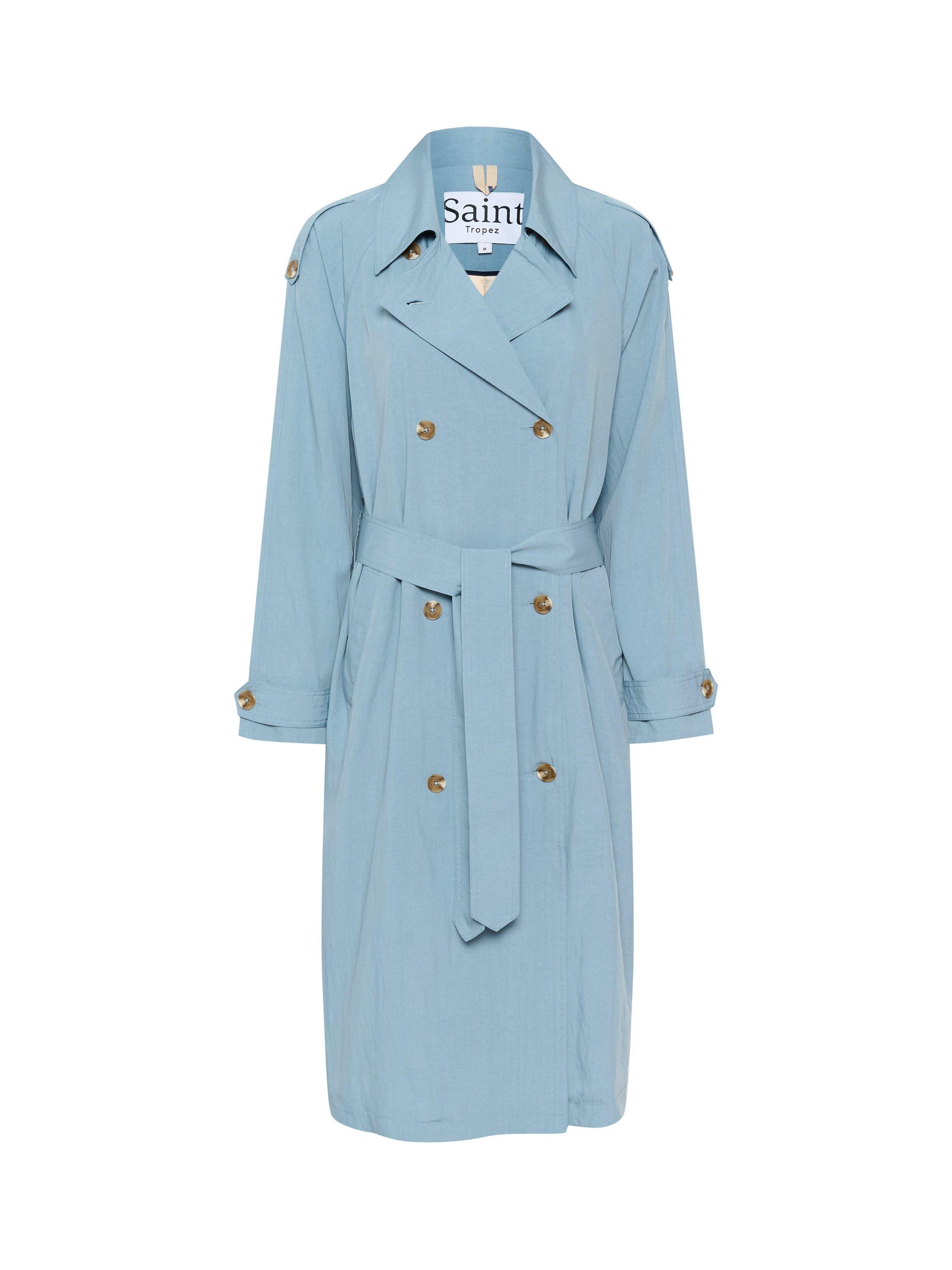 Product image 5 of 7, which shows Saint Tropez Colette Belted Trenchcoat, Windward Blue, XS