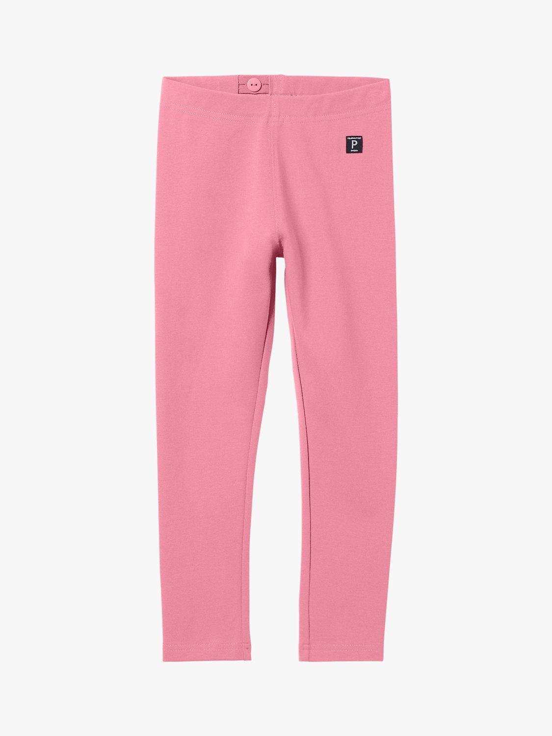 Polarn O. Pyret Kids' GOTS Organic Cotton Blend Leggings, Pink