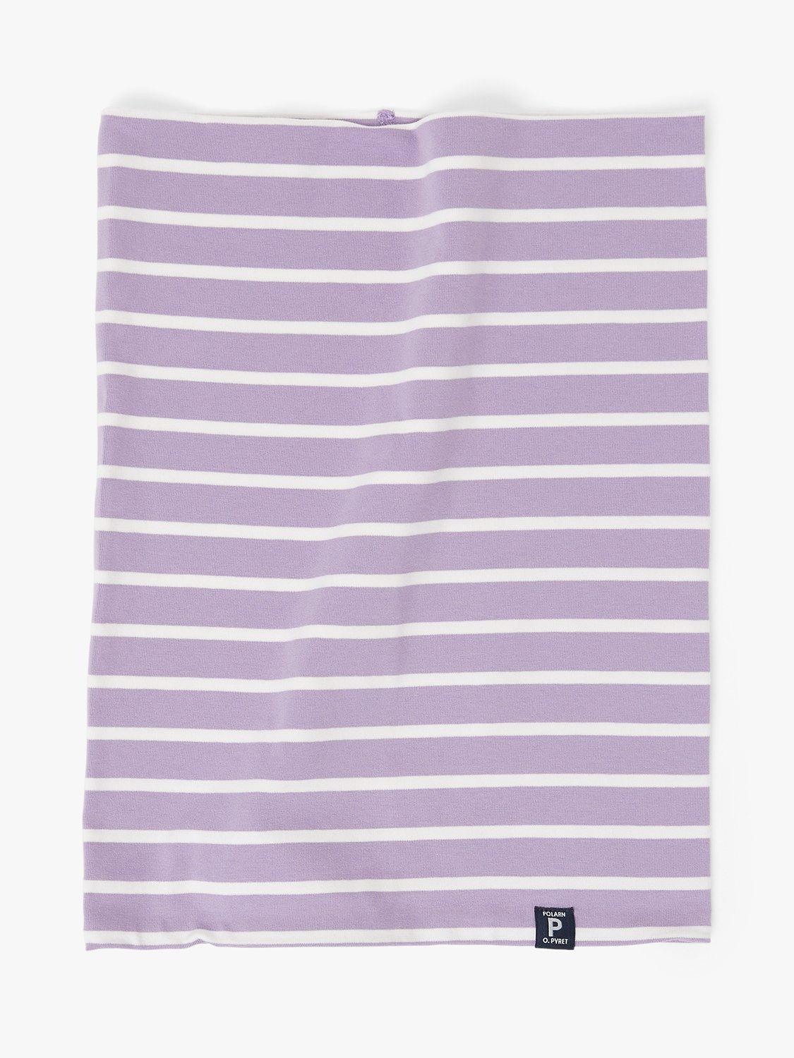 Polarn O. Pyret Kids' Organic Cotton Blend Stripe Neck Warmer, Purple, One Size