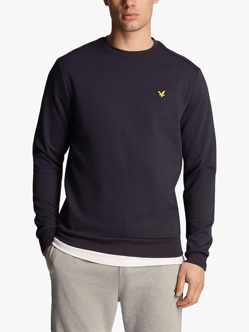 Lyle & Scott Crew Neck Fly Fleece Jumper, Dark Navy