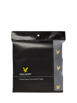 Lyle & Scott T-Shirt, Pack of 3, Z865 Jet Black, Z865 Jet Black