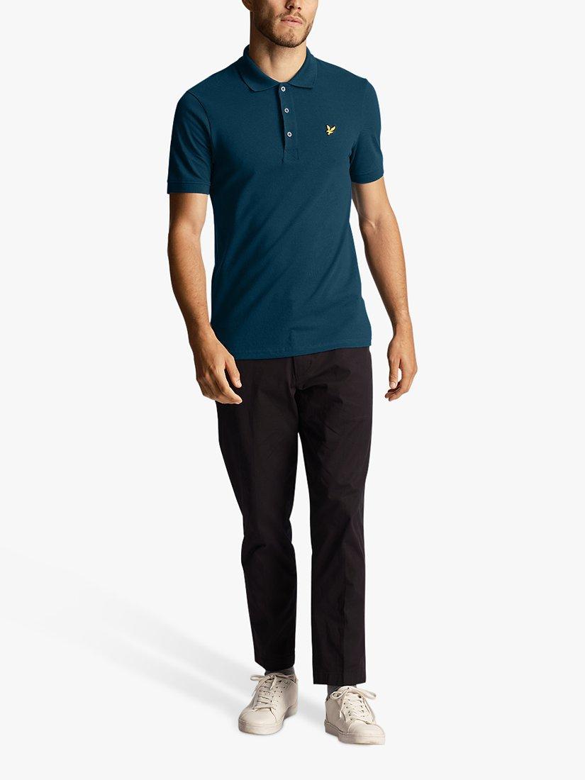 Product image 4 of 5, which shows Lyle & Scott Plain Polo Shirt, Navy, XS