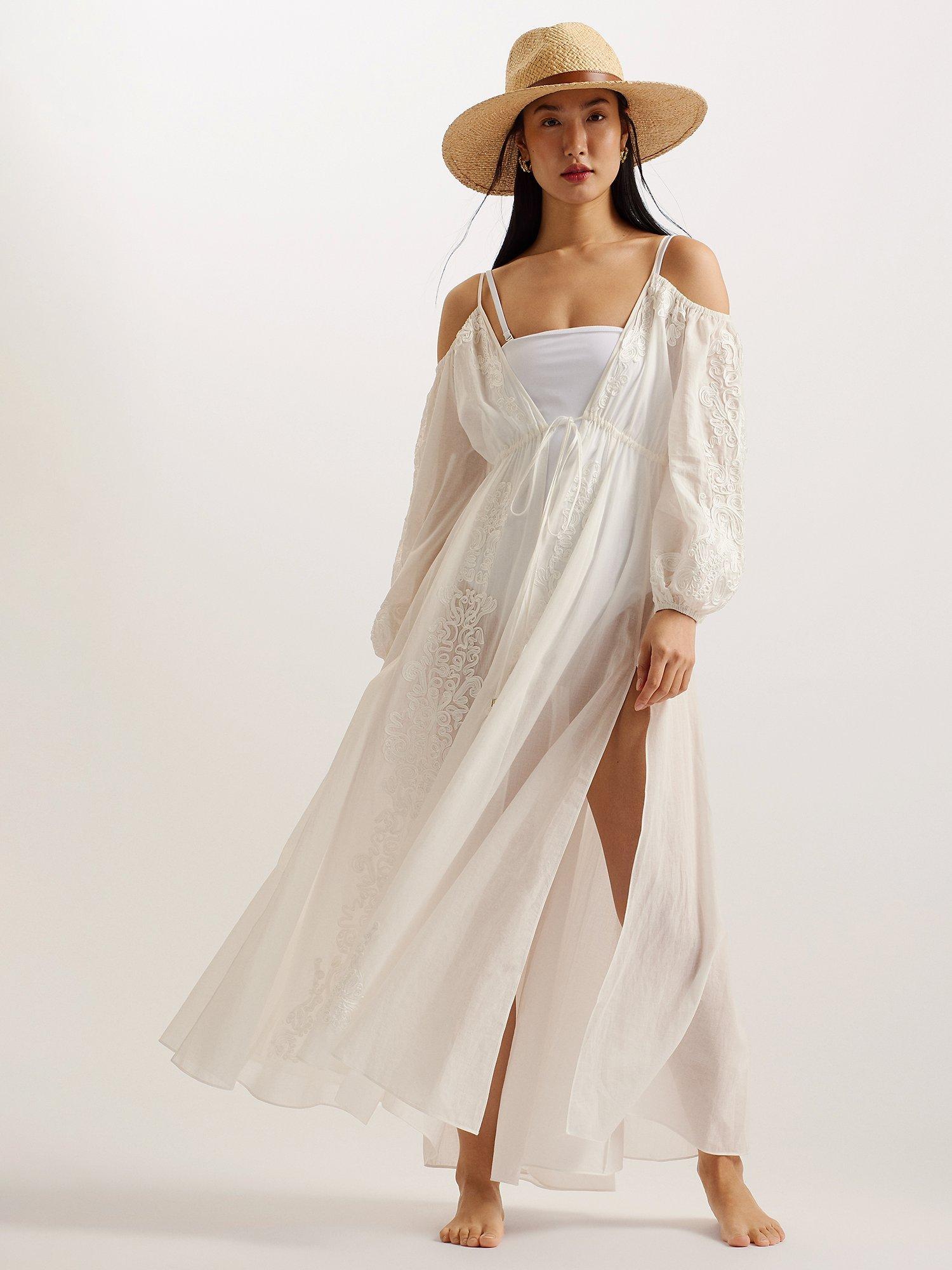 Ted Baker Daeseey Embroidered Maxi Cover Up, Ivory