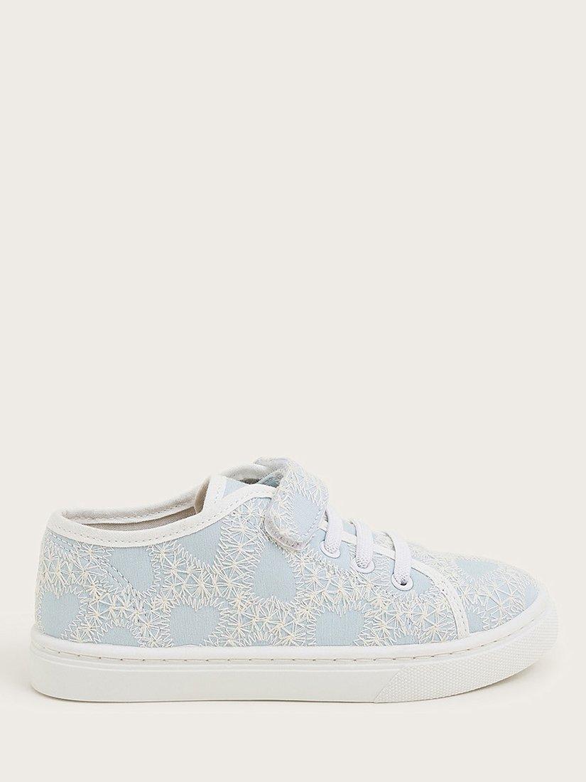 Monsoon Kids' Heart Lace Trainers, Blue
