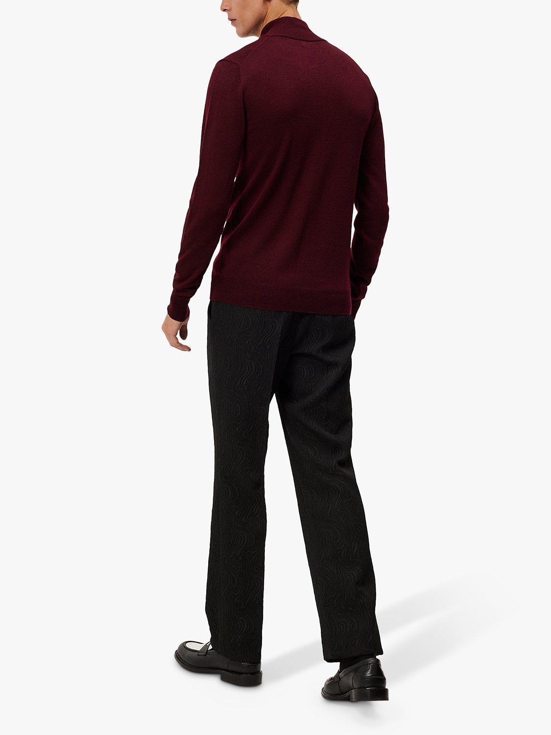 Product image 3 of 6, which shows J.Lindeberg Kiyan Quarter Zip Jumper, Red, S