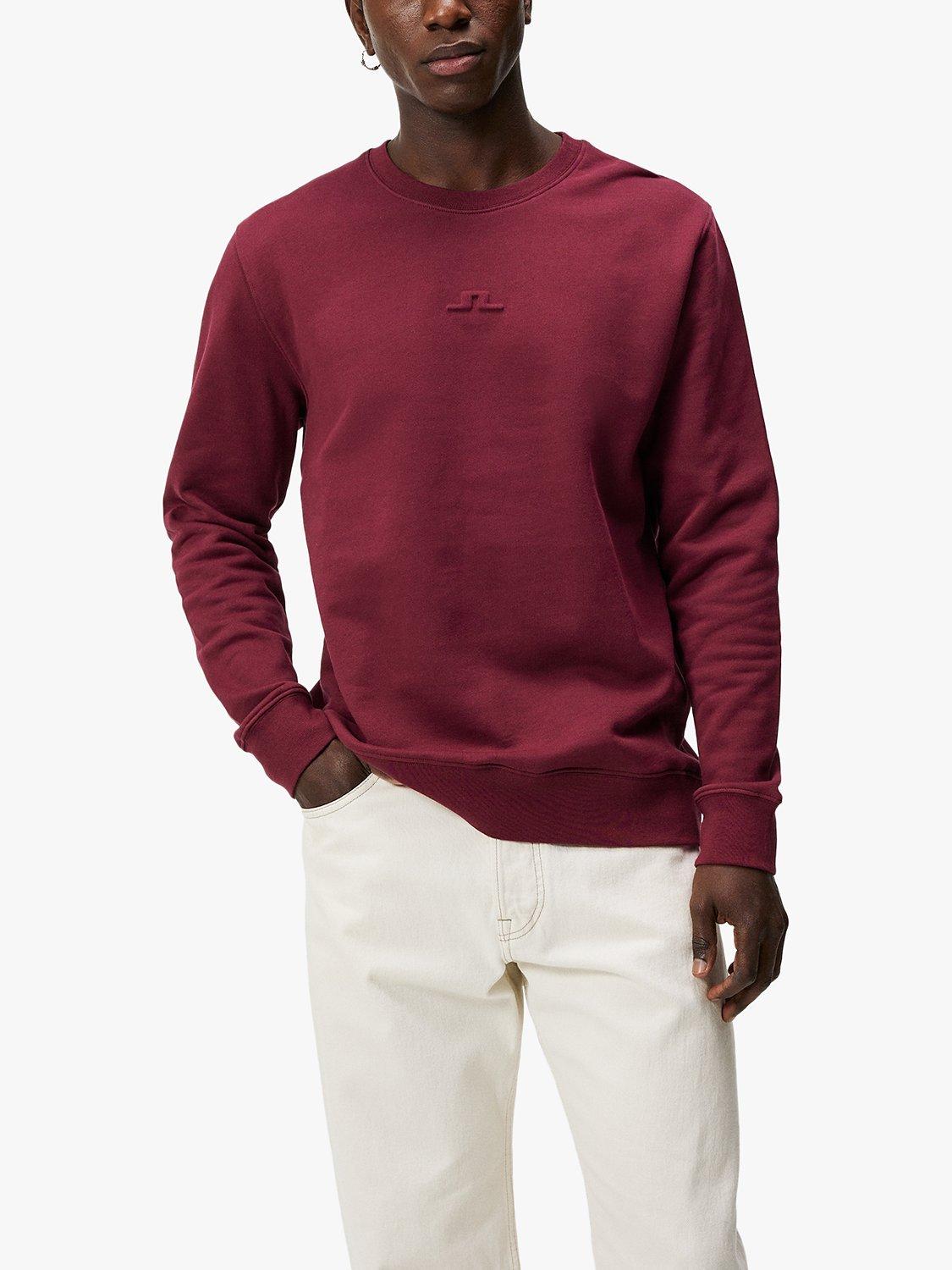 J.Lindeberg Throw Crew Neck Jumper, Red, M