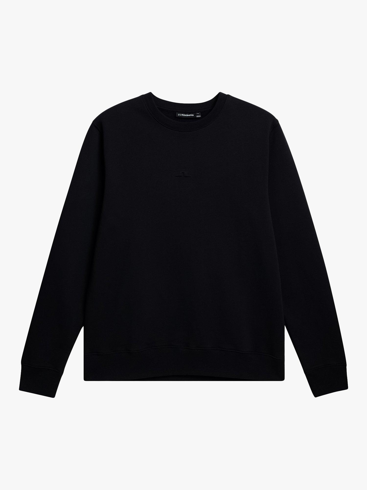 J.Lindeberg Throw Crew Neck Jumper, Black, S