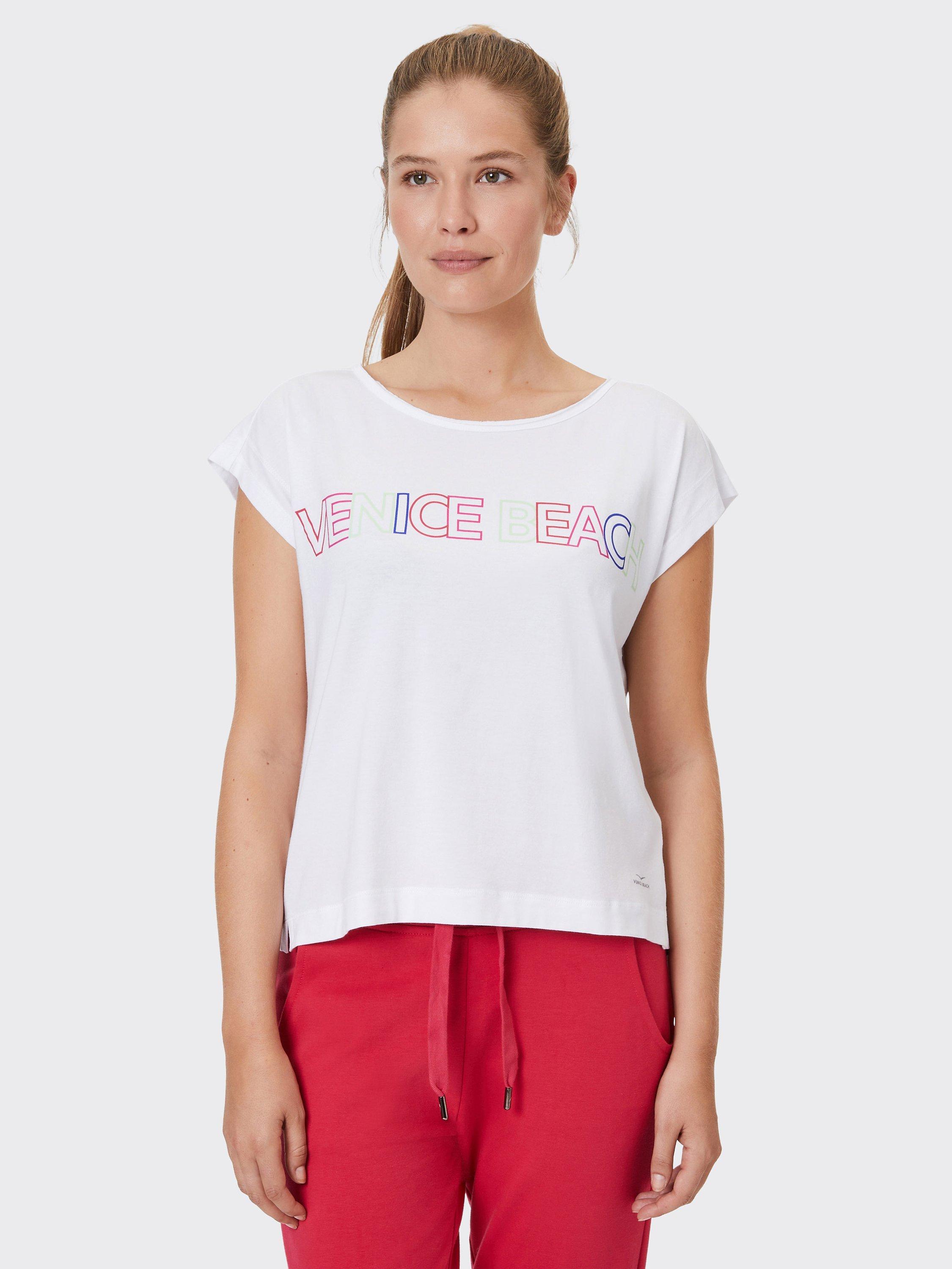 Product image 1 of 2, which shows Venice Beach Arleth Crew Neck Top, White, XS