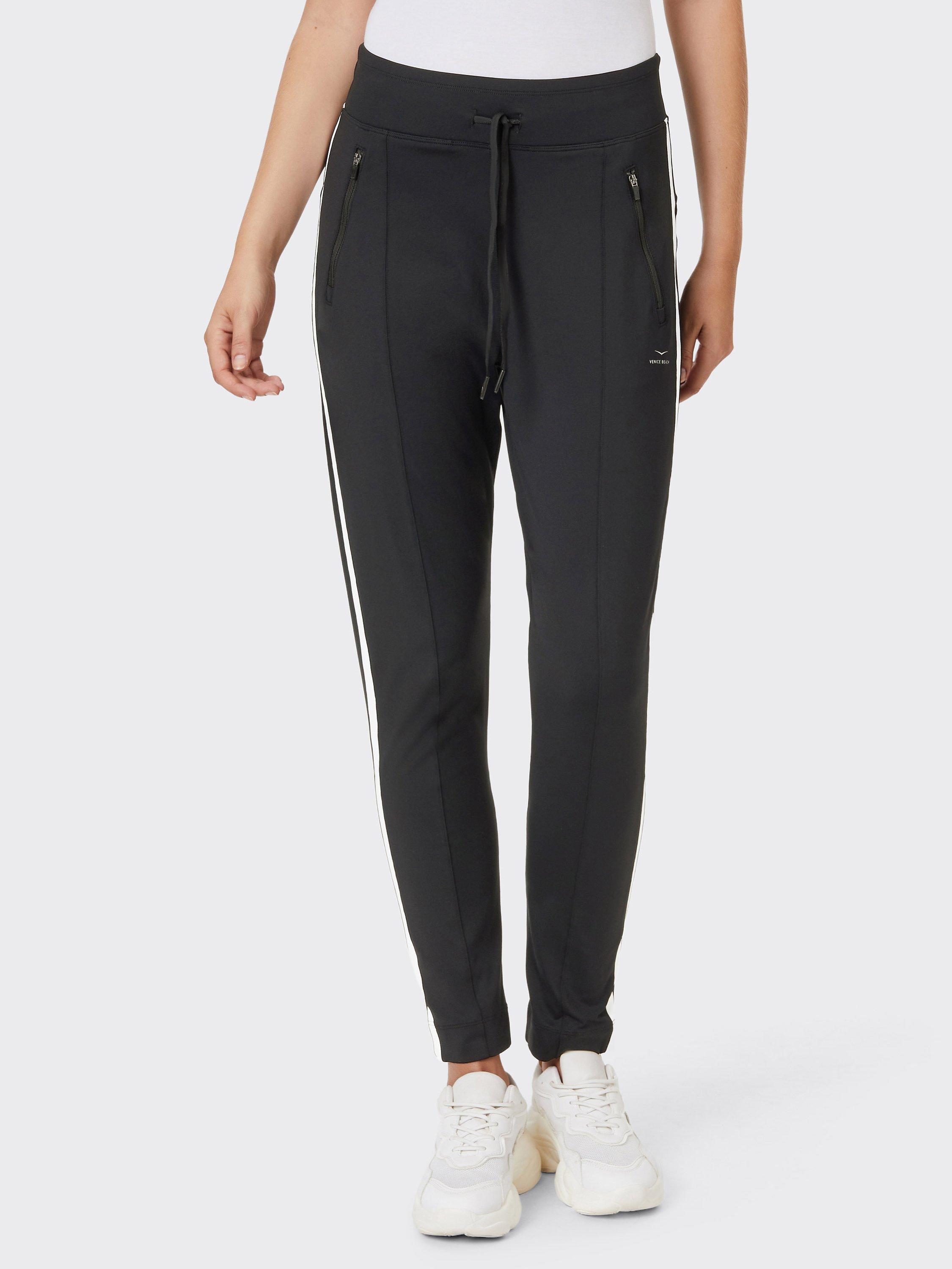 Product image 1 of 7, which shows Venice Beach Shenley Straight Joggers, Black/White, XS