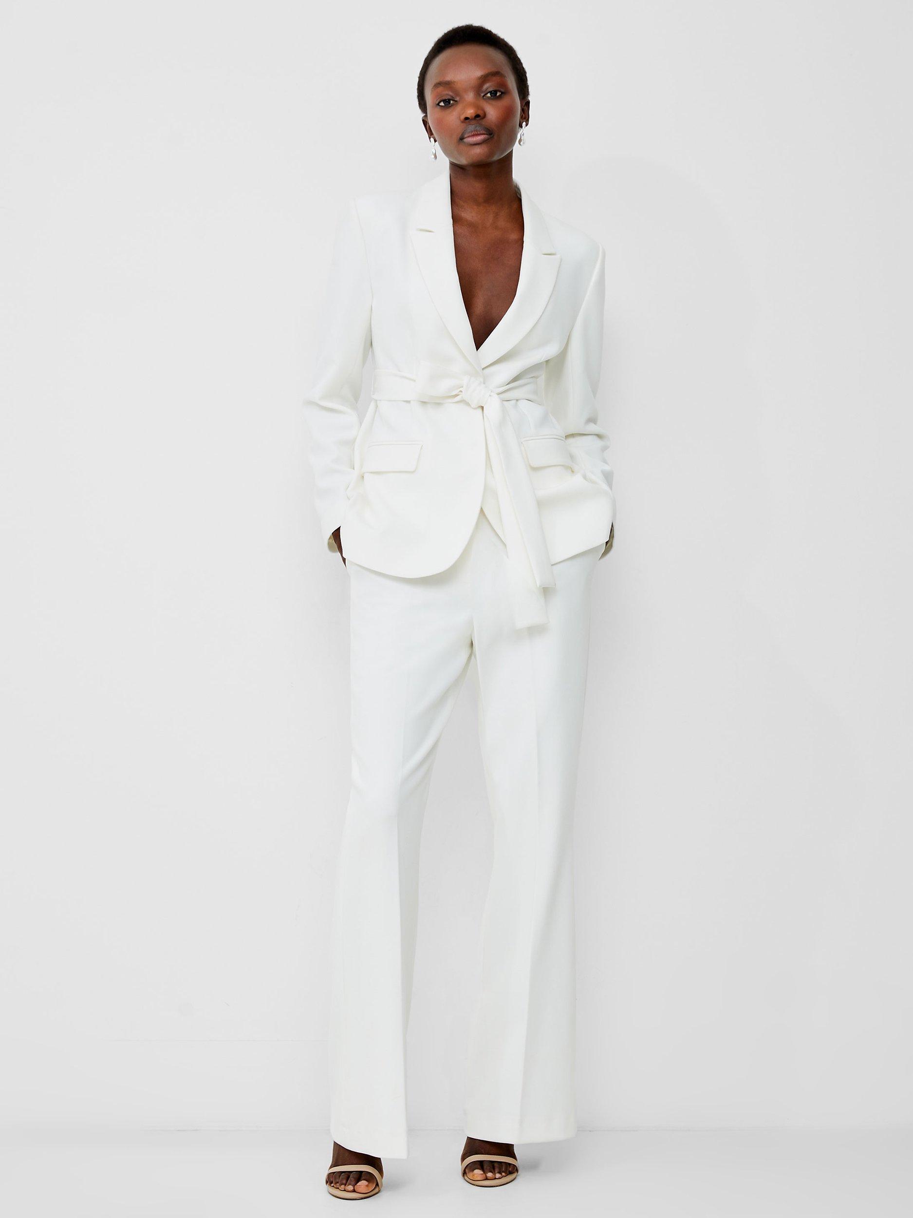 French Connection Whisper Belted Blazer, Summer White, 8