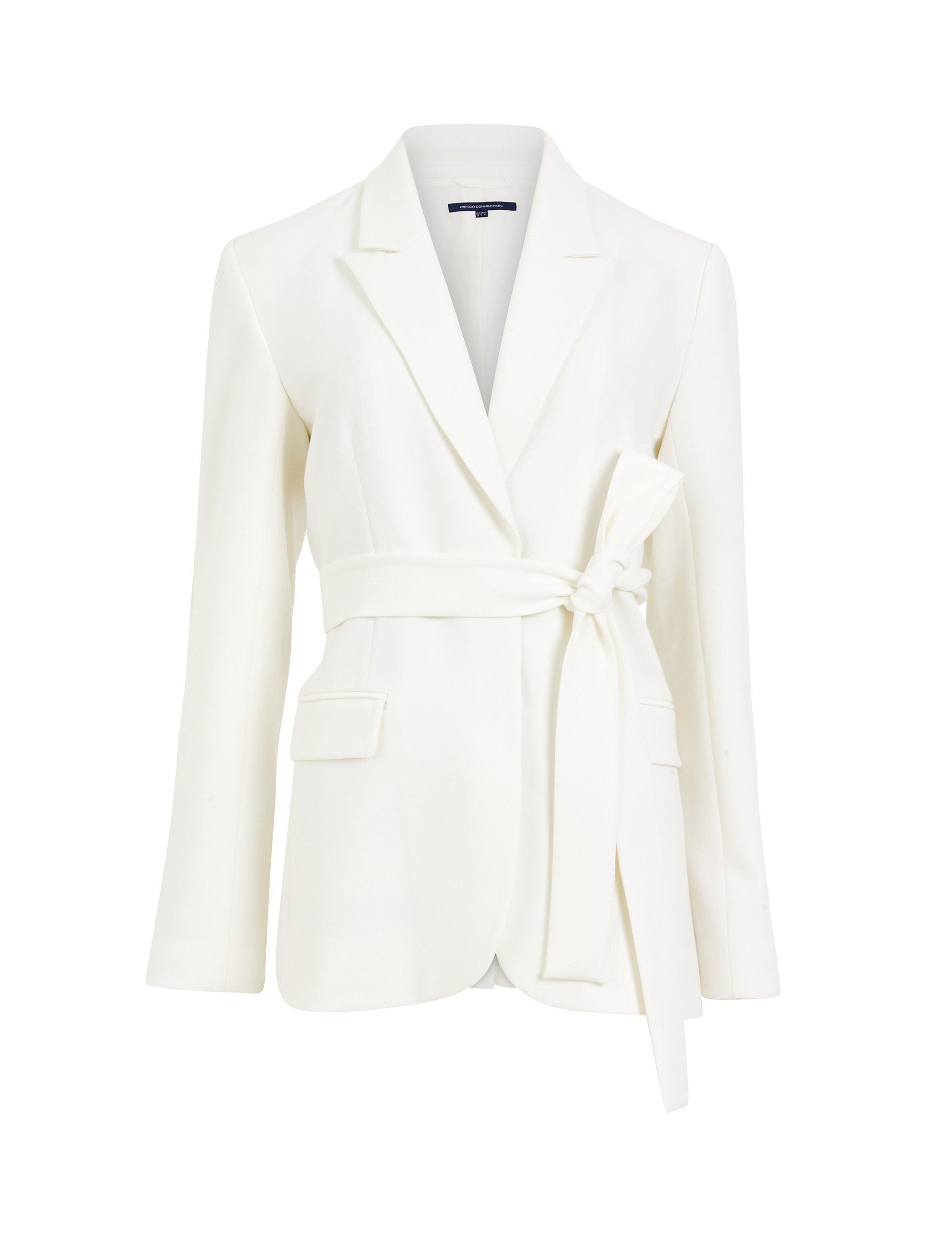 French Connection Whisper Belted Blazer, Summer White, 8