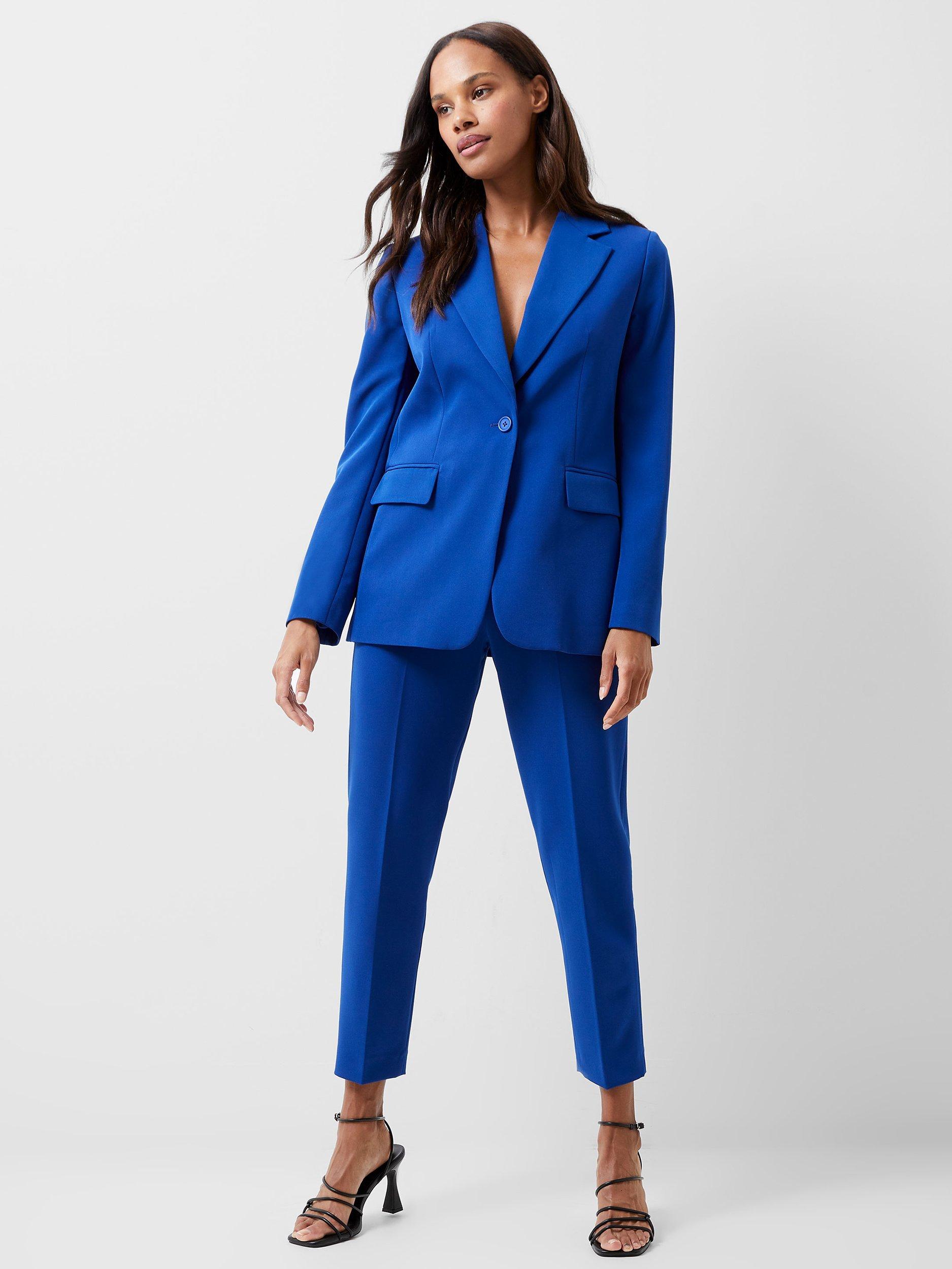 French Connection Echo Single Breasted Blazer, Cobalt Blue