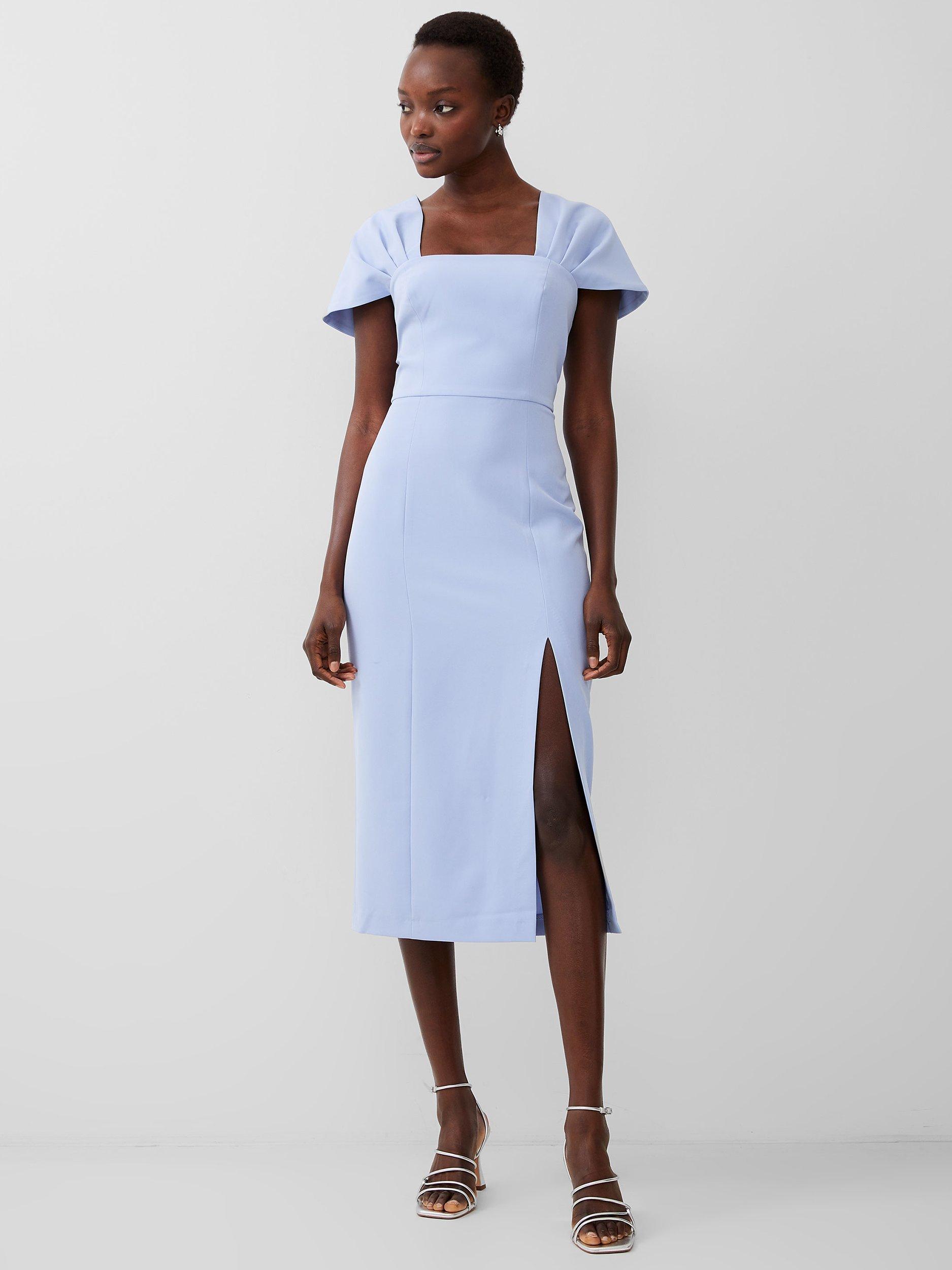 French Connection Echo Crepe Midi Dress Cashmere Blue