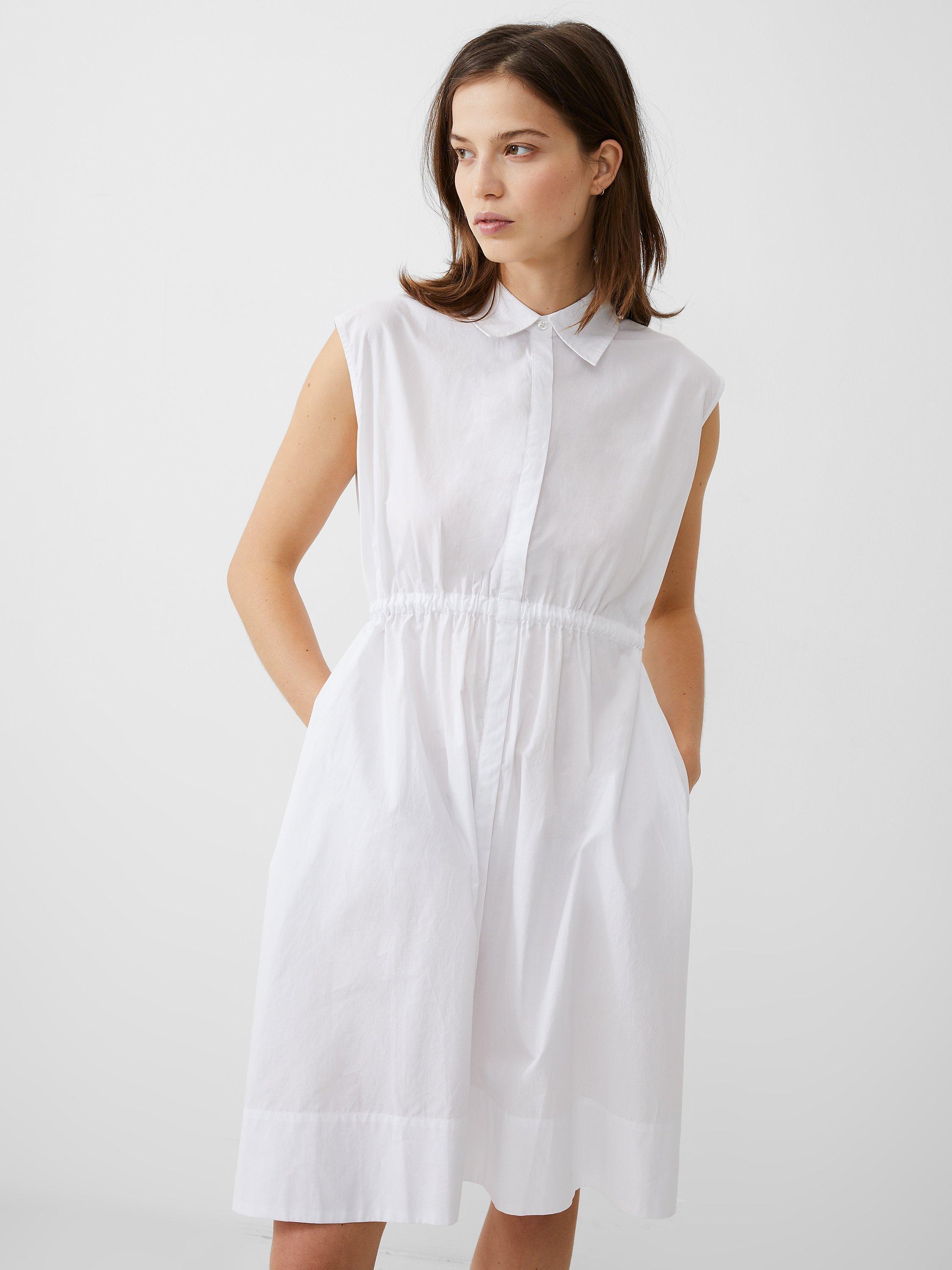 French Connection Rhodes Shirt Dress, Linen White, XS