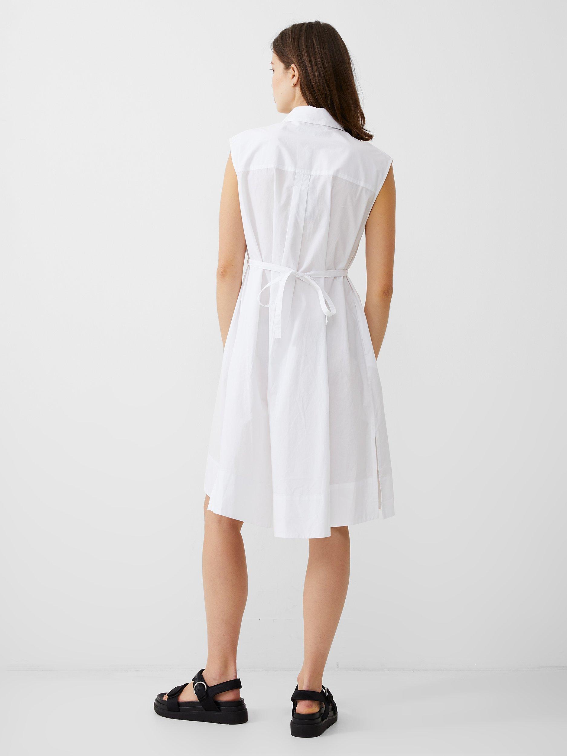 French Connection Rhodes Shirt Dress, Linen White, XS