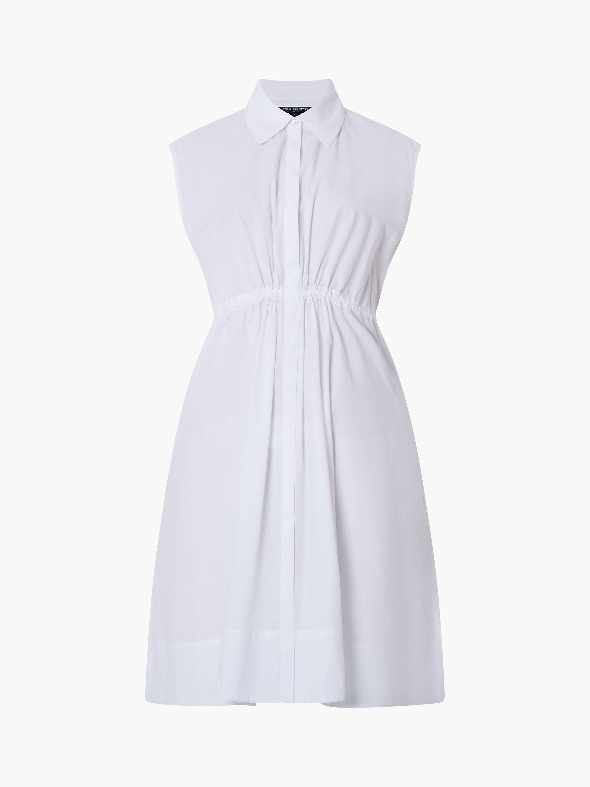 French Connection Rhodes Shirt Dress, Linen White, XS