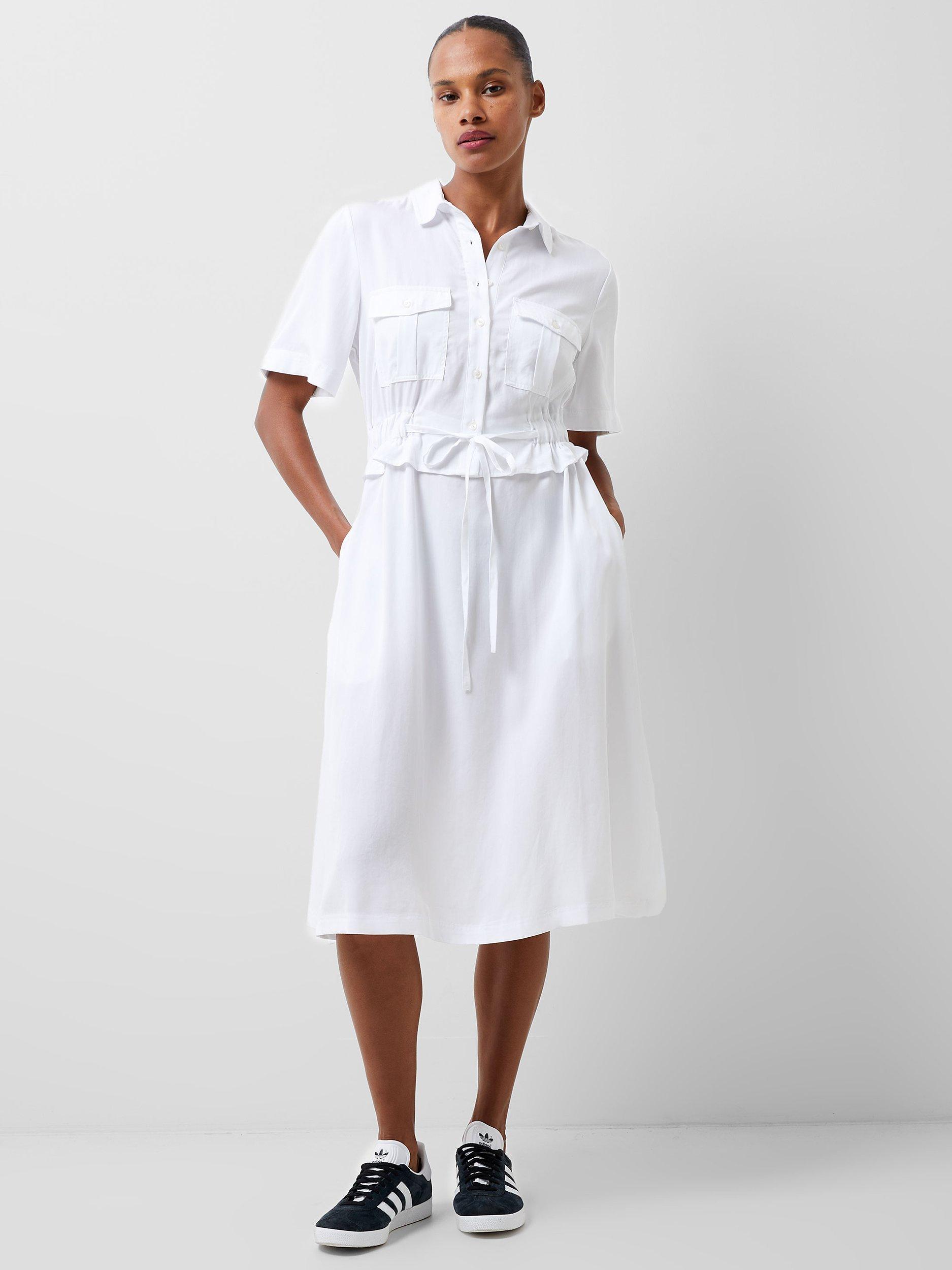 French Connection Arielle Shirt Dress, Linen White         