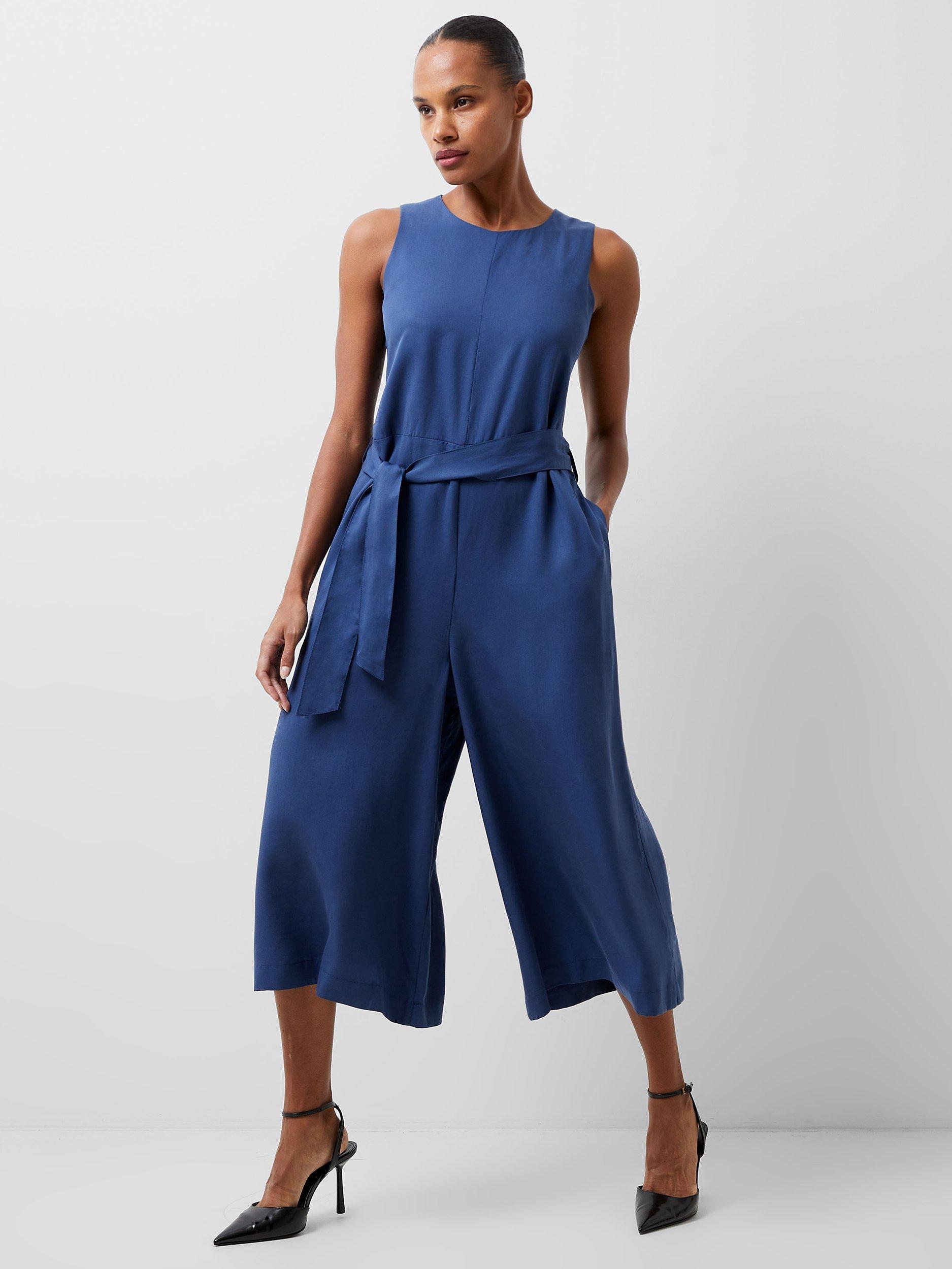 French Connection Arielle Wide Leg Jumpsuit, Midnight Blue, S