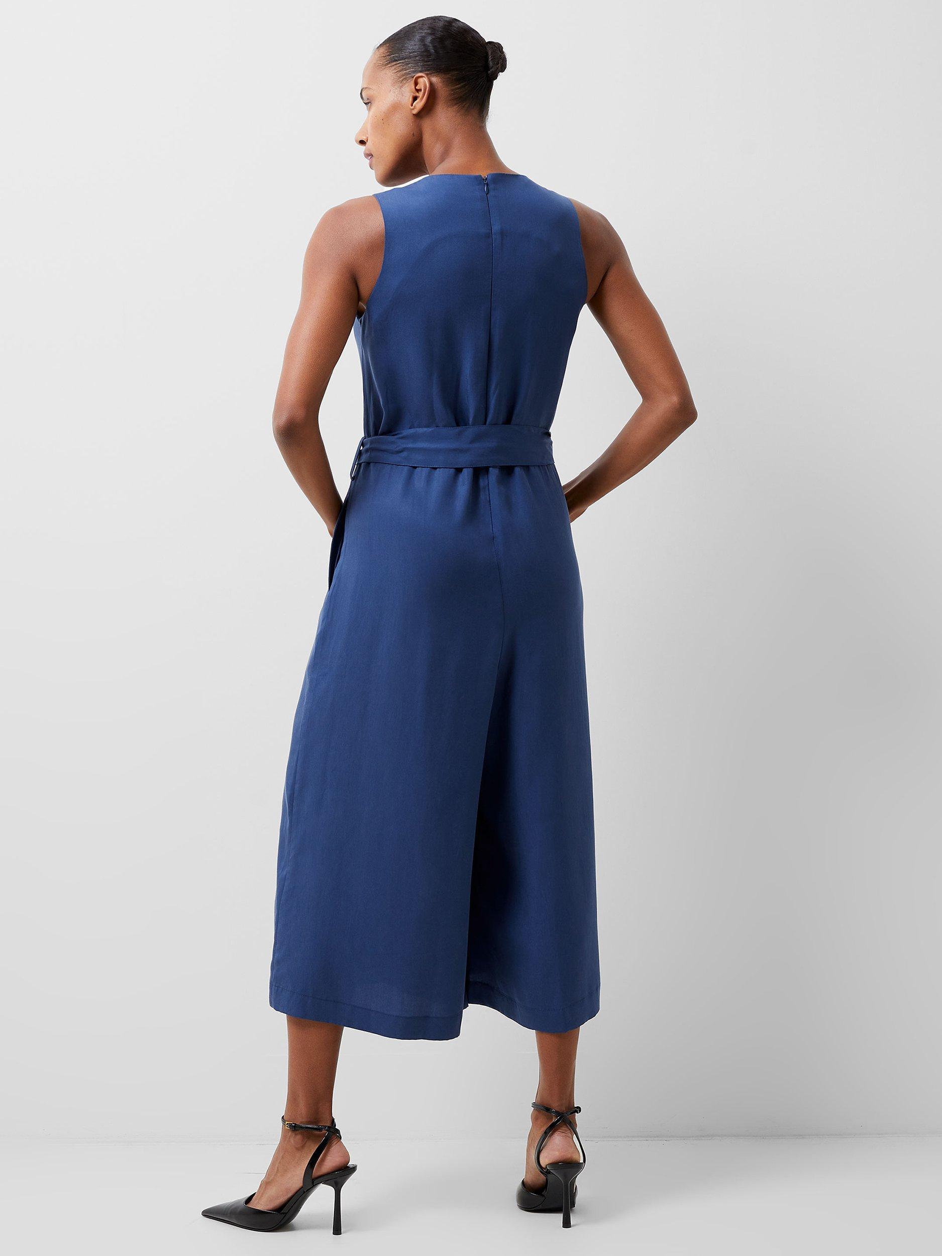 French Connection Arielle Wide Leg Jumpsuit, Midnight Blue, S