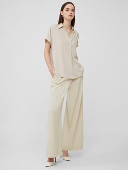 French Connection Crepe Sleeveless Popover Top, Silver Lining, Silver Lining