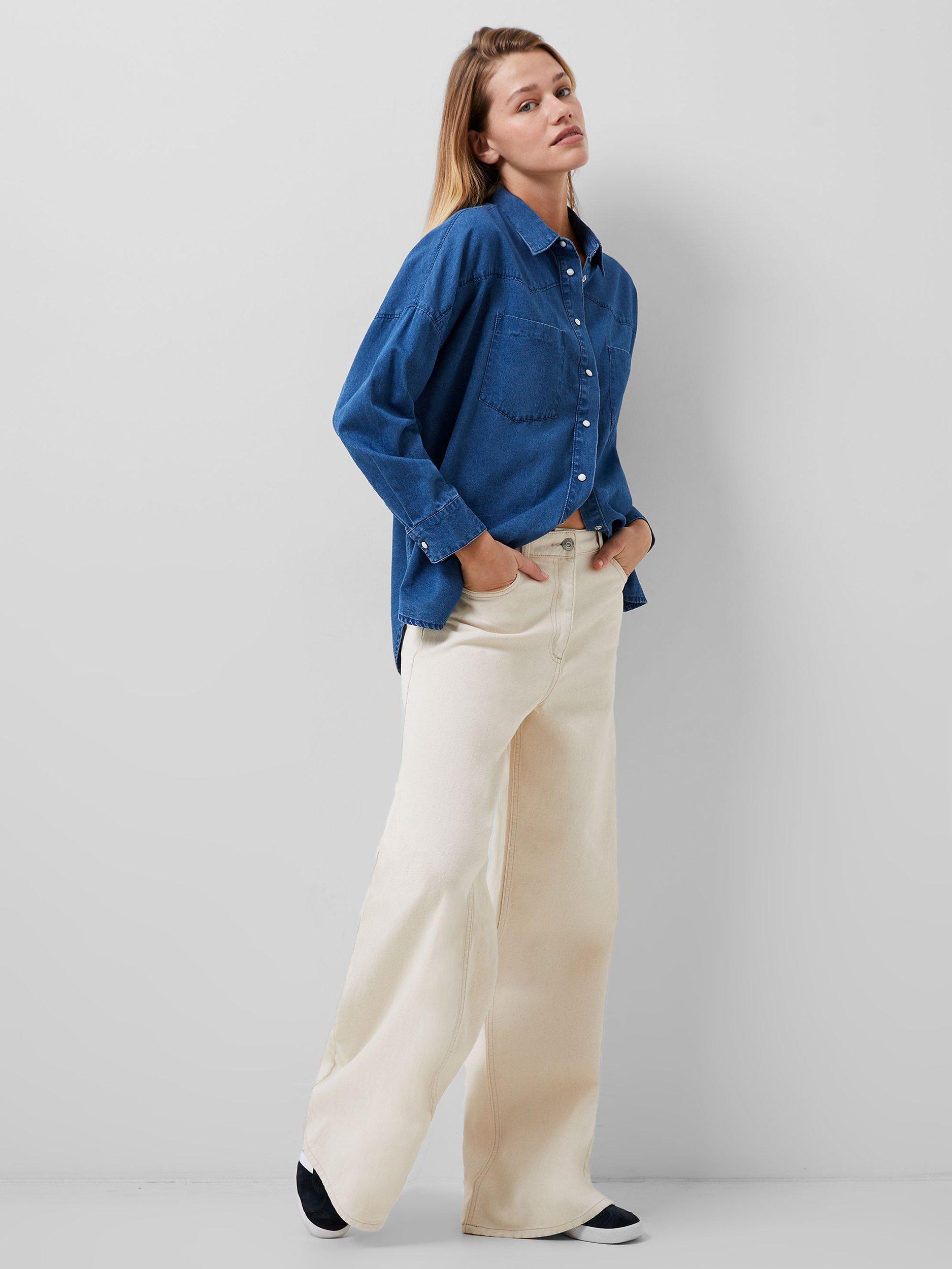 French Connection Zaves Chambray Shirt, Light Vintage