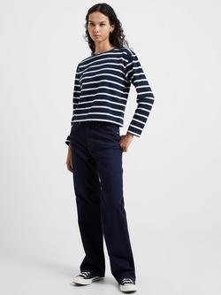French Connection Rallie Long Sleeve Stripe T-Shirt - view 2, Marine/White