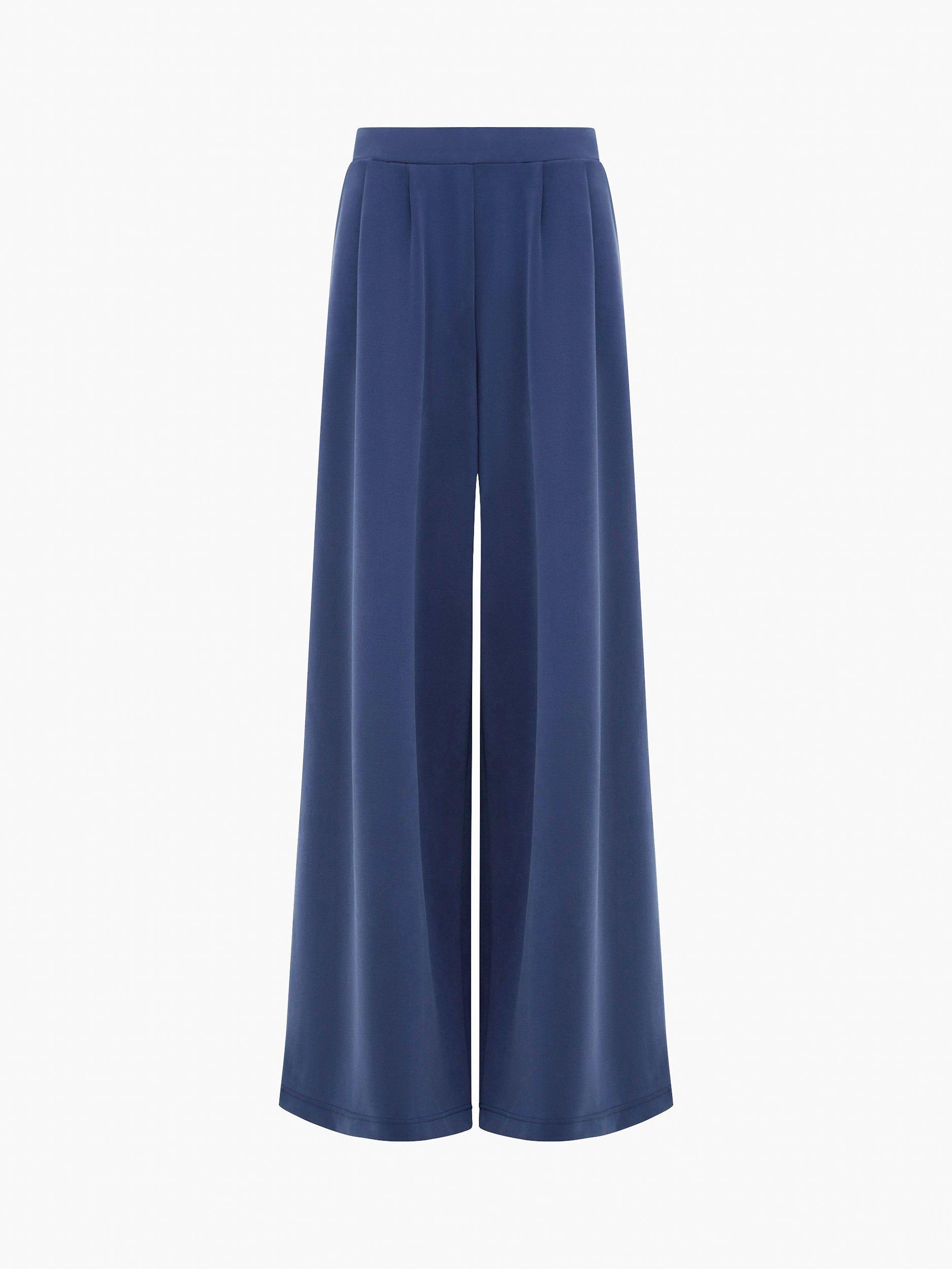 Product image 3 of 3, which shows French Connection Wren Wide Leg Trousers, Midnight Blue, XS