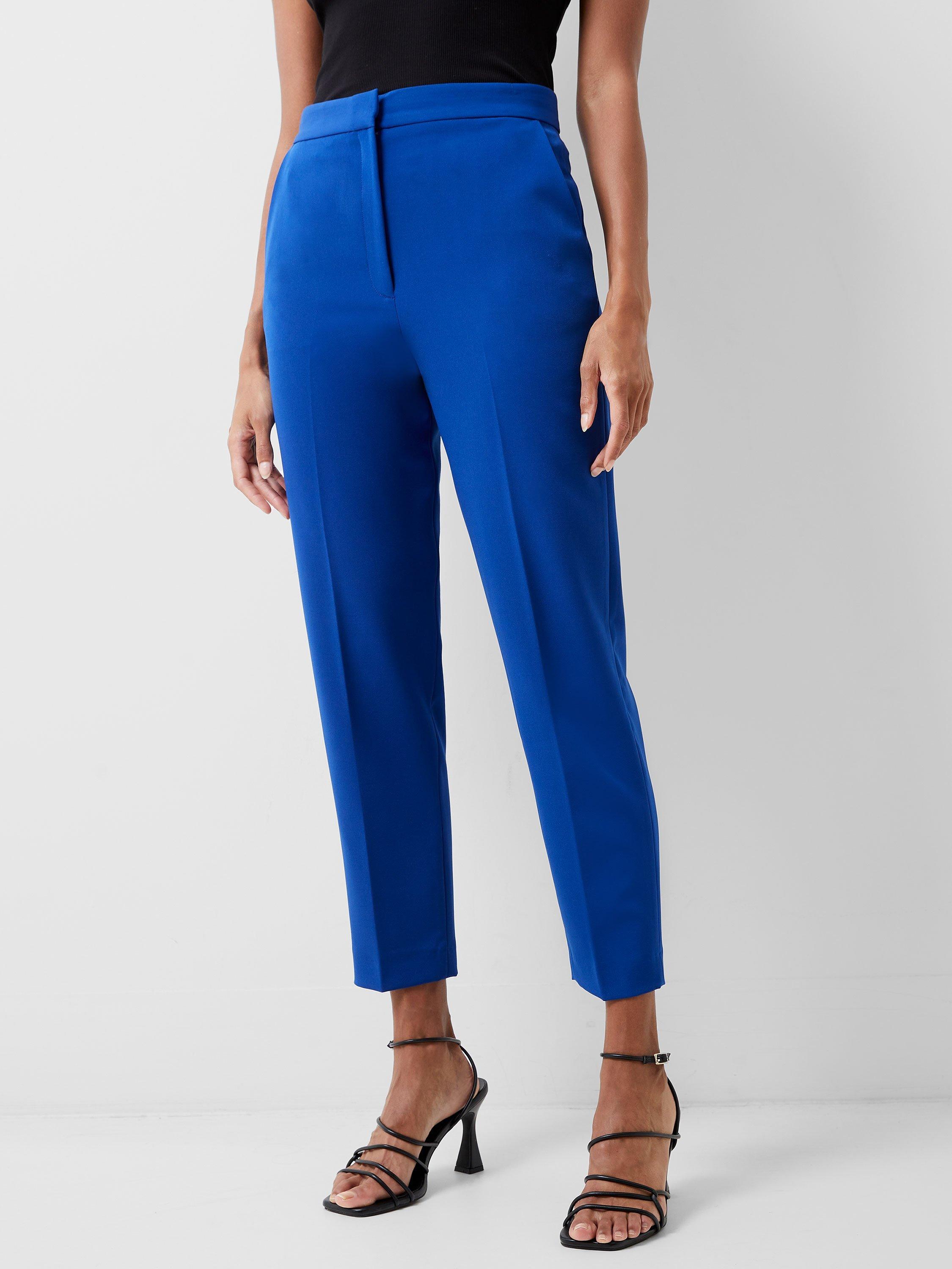 French Connection Echo Tapered Cropped Trousers, Cobalt Blue, 18