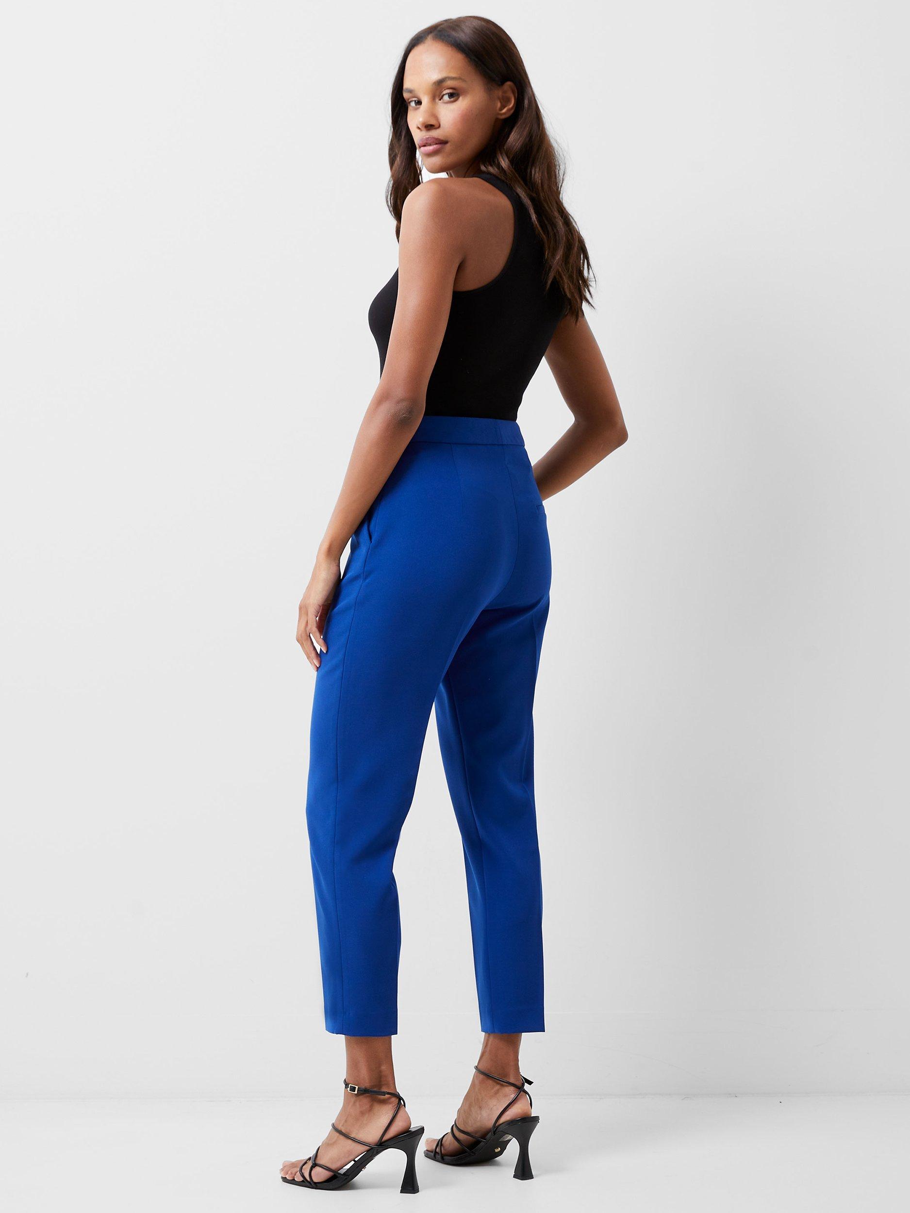 French Connection Echo Tapered Cropped Trousers, Cobalt Blue, 18